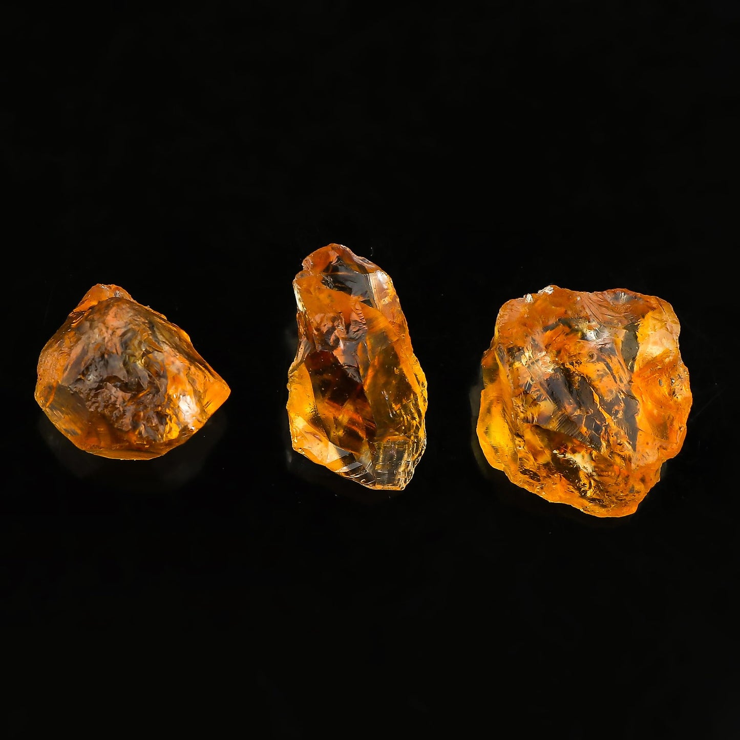 ColouredRocks Madeira Citrine (50cts) (3pcs) (14-18mm) Natural Raw Crystals, Loose Gemstone, Wholesale Rough, Jewelry Making Supply, Chakra Healing Stones, DIY Craft, Gem Collection