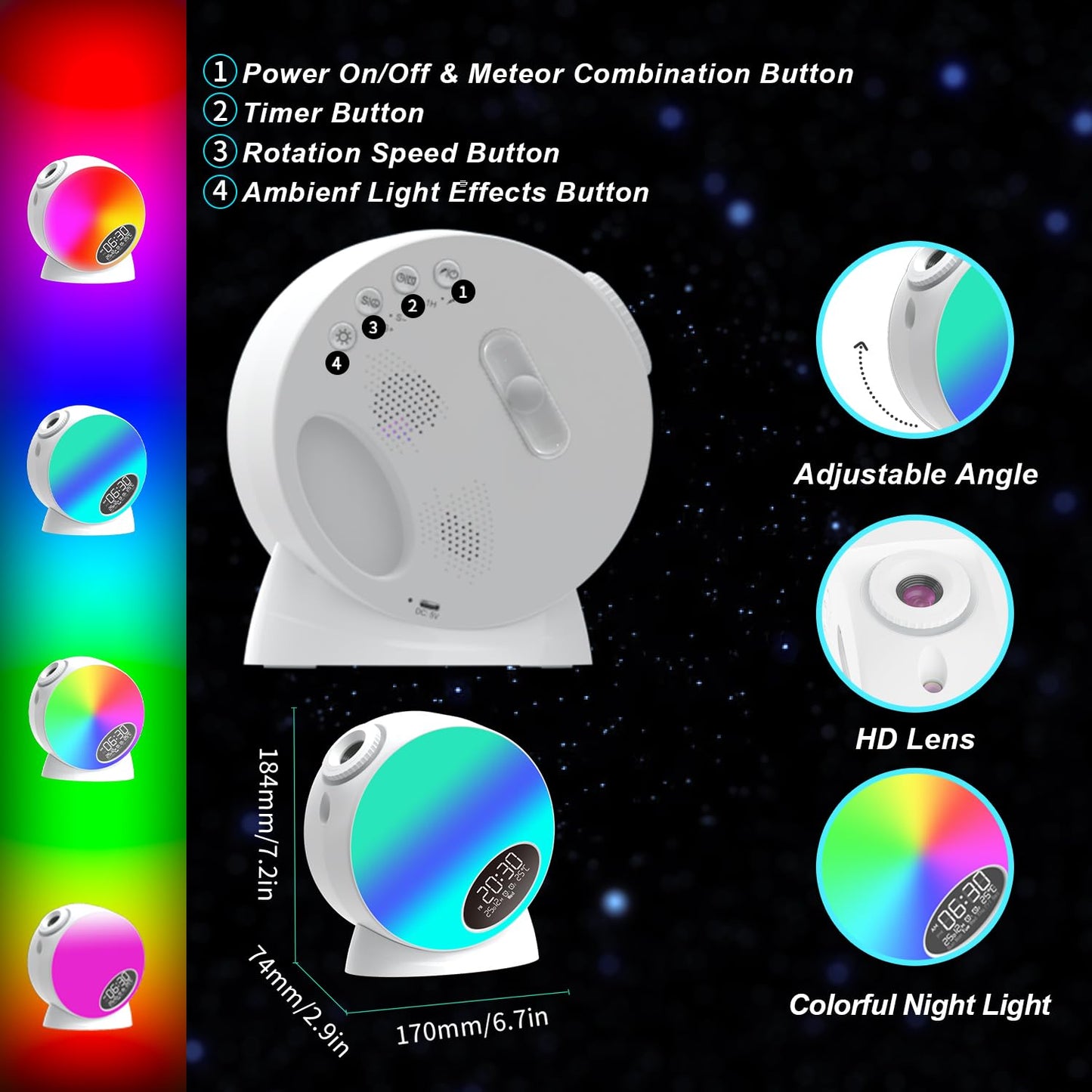 Galaxy Projector,Flevo Star Projector,Bedroom Night Light for Kids and Timer,Home Planetarium with Remote Control,13 Film Discs 4K HD,for Kids Bedroom Ceiling Home Living Room Decor Birthday Gifts