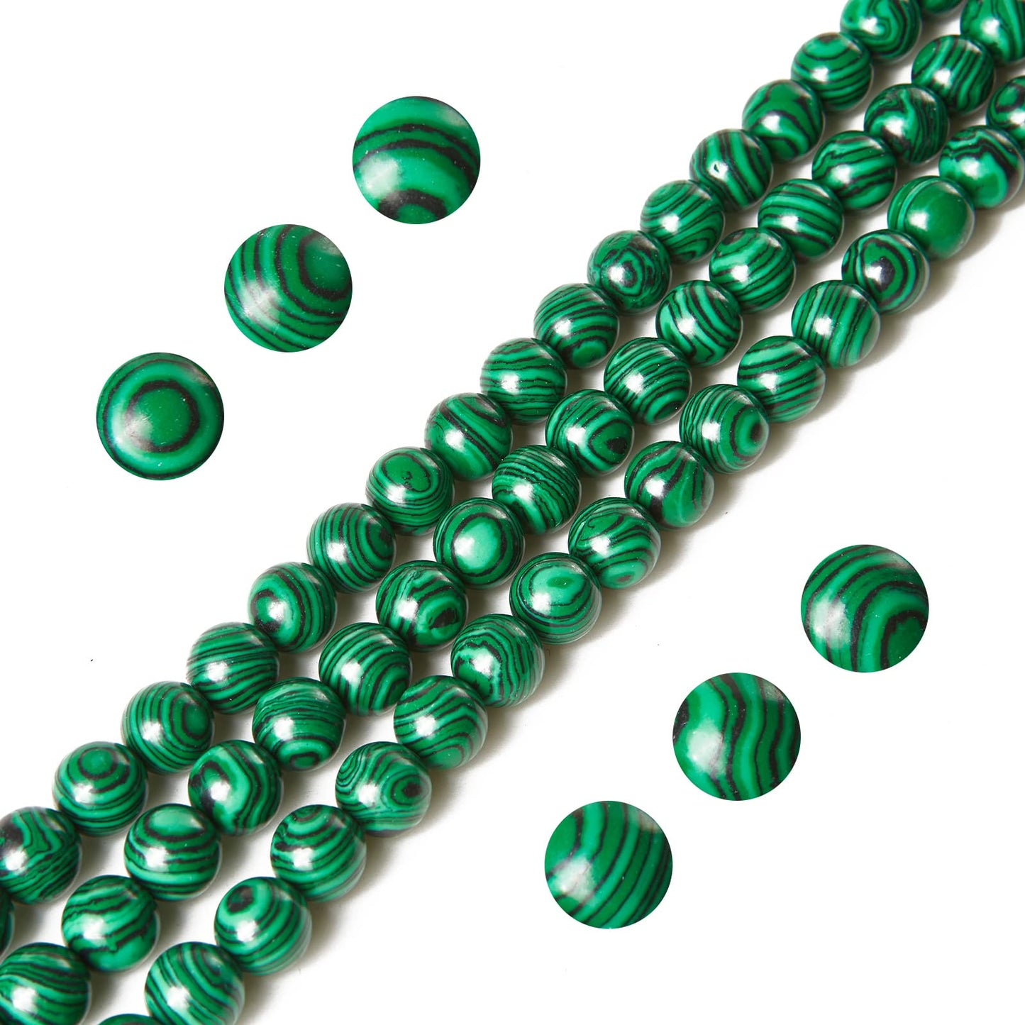 100pcs 6mm Malachite Beads Natural Gemstone Beads Round Loose Beads for Jewelry Making