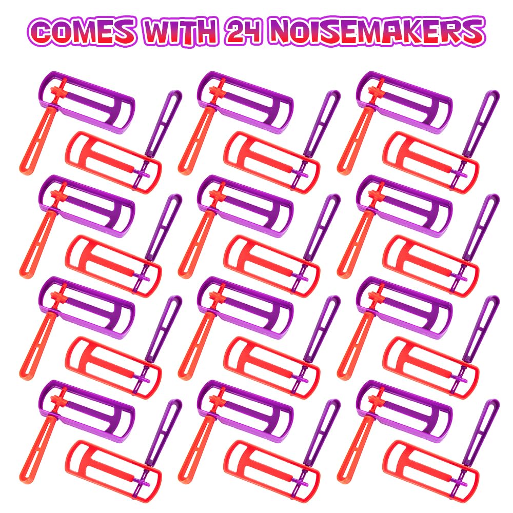 ArtCreativity Spinning Ratchet Purim Noise Maker Toys, 24 PCS Noisemakers for Kids, Great for Birthdays, Sporting Events, and Pep Rallies, Pinata Stuffer Easter Goodie Bag Party Favors