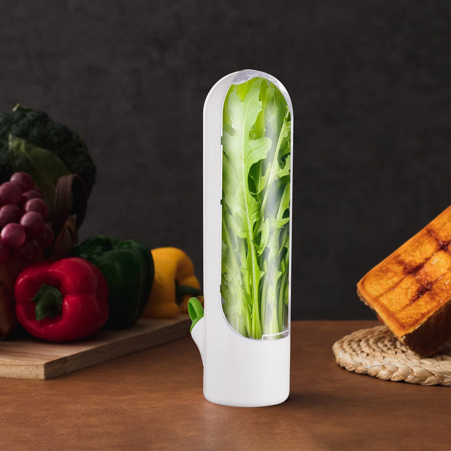 Lallisa Herb Saver Pod Herb Keeper Vegetable Fresh Cilantro Containers for Refrigerator Keeping Bottle Herb Preserver for Mint Fridge Storage, Keeps Greens Fresh for 2-3 Weeks (2)