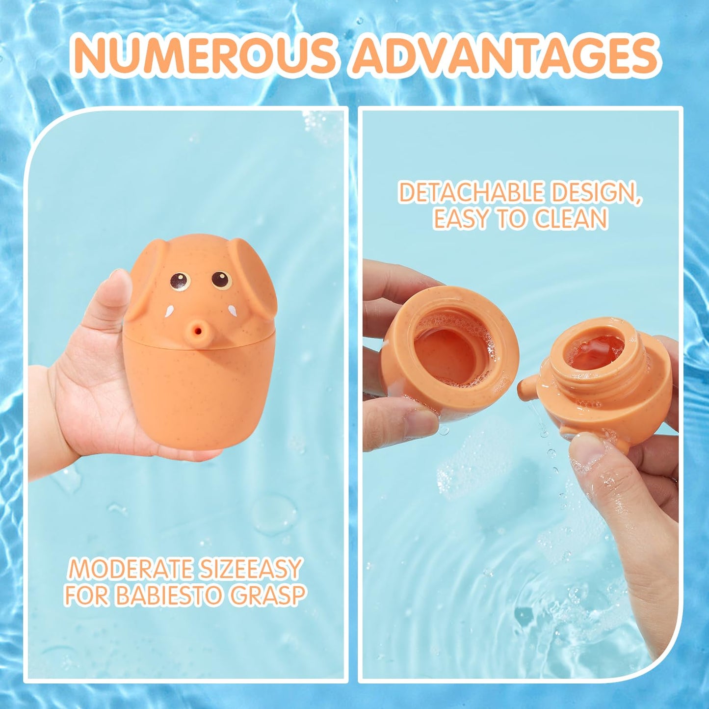 AMCHSURI Baby Bath Toys | 11PCS Mold-Free Stacking Boats & Animal Squirters | Sensory Bathtub Toys for Babies 6-12M & Toddlers 1-3Y | Water Table Pool Toys Educational Gift