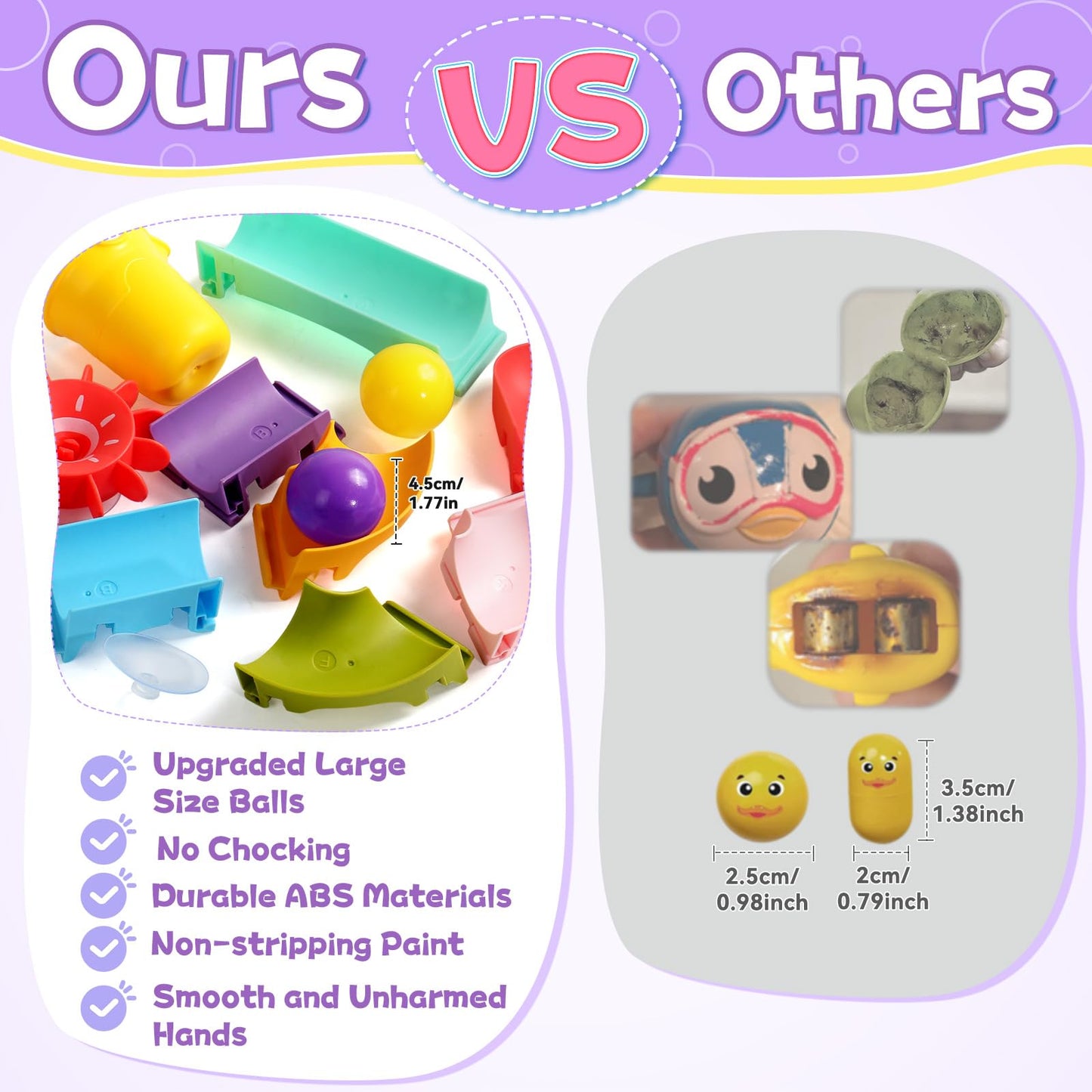 Fajiabao Toddler Bath Toys for Kids Ages 1-3 3-5 Bathtub Toys DIY Slippery Slide Track Fun Baby Shower Toys Birthday Gifts for Boys Girls Bath Time 1 2 3 4 5 6