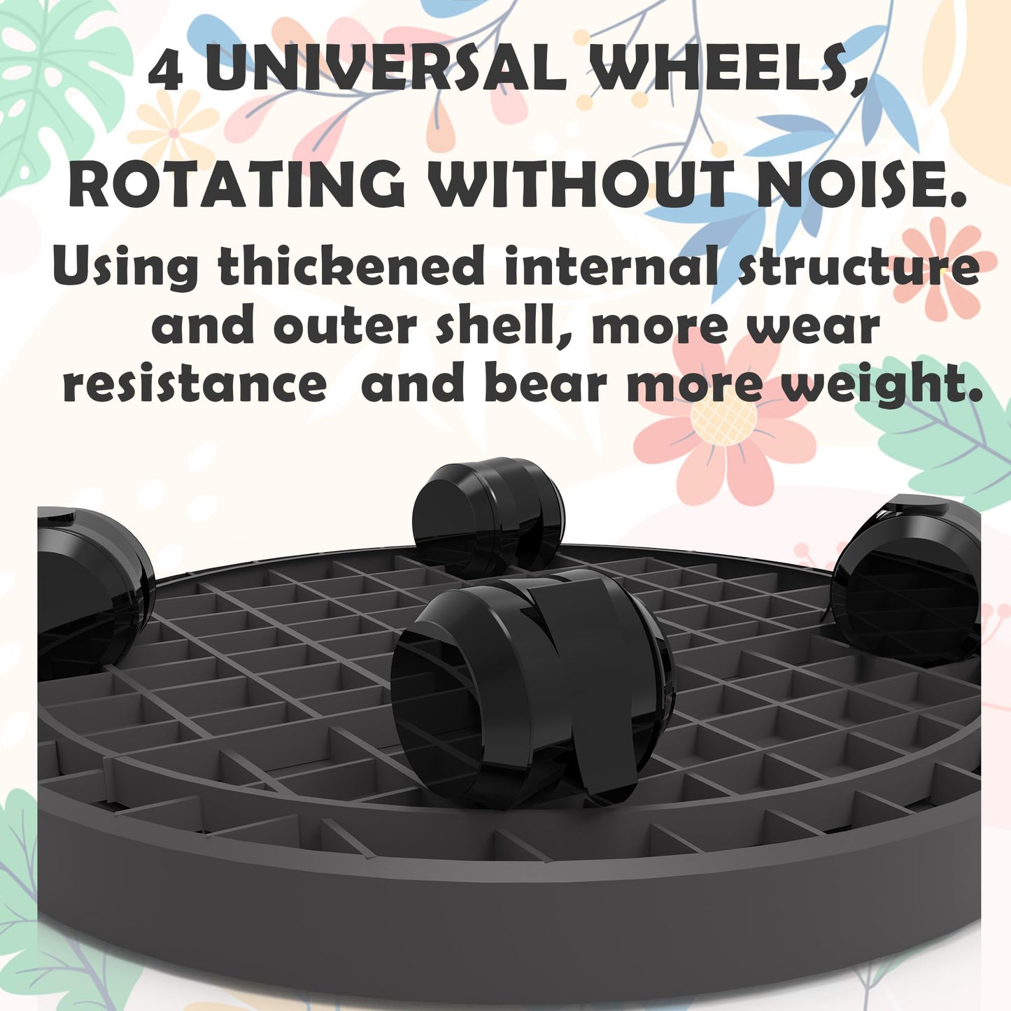 14 Inch Heavy Duty Plant Caddie with Wheels,Rolling Plant Stand Pot Trolley,Wheeled Planter Saucer Tray,Potted Flower Mover Dolly with Casters Round Coaster for Indoor Outdoor