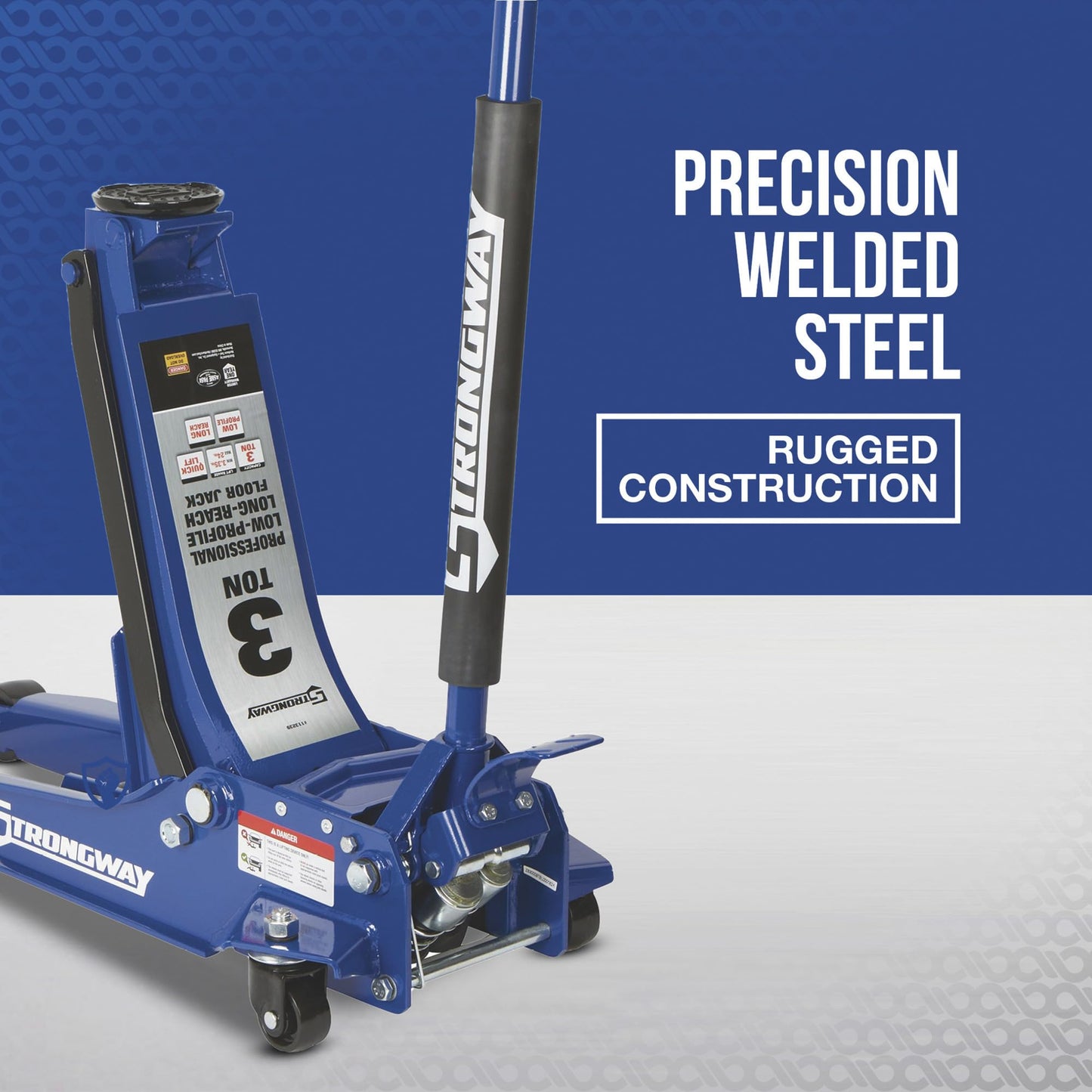 Strongway Long-Reach, Low-Profile Professional Service Floor Jack — 3-Ton Capacity