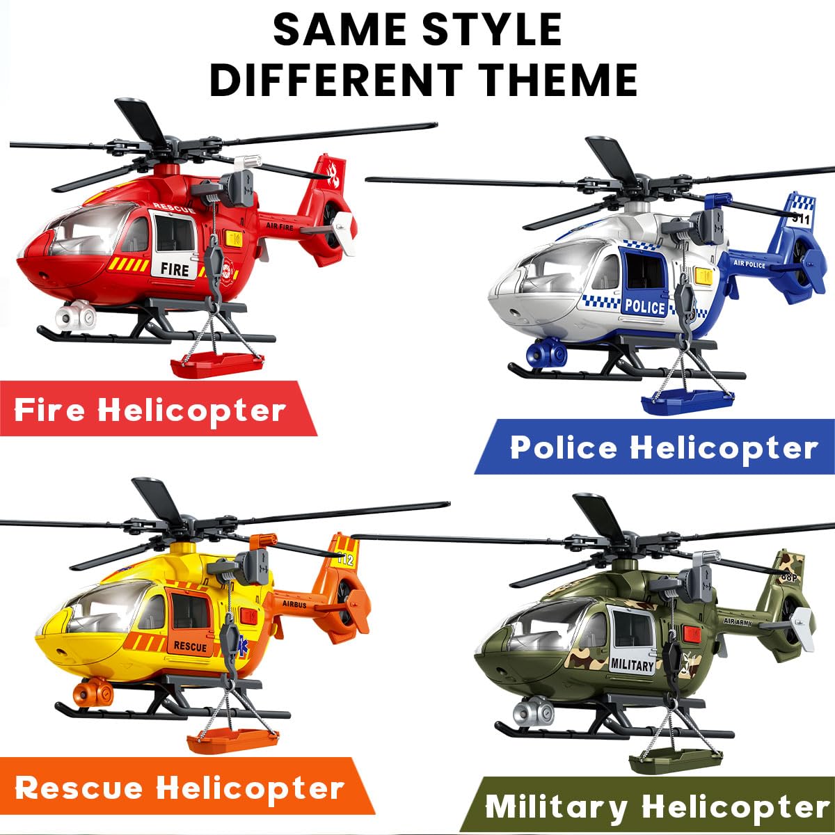 CSDCSD Green Military Big Helicopter Toys,Army Toys with Lights & Sounds,Birthday Gift for 2 3 4 5 Years Old Boys and Girls