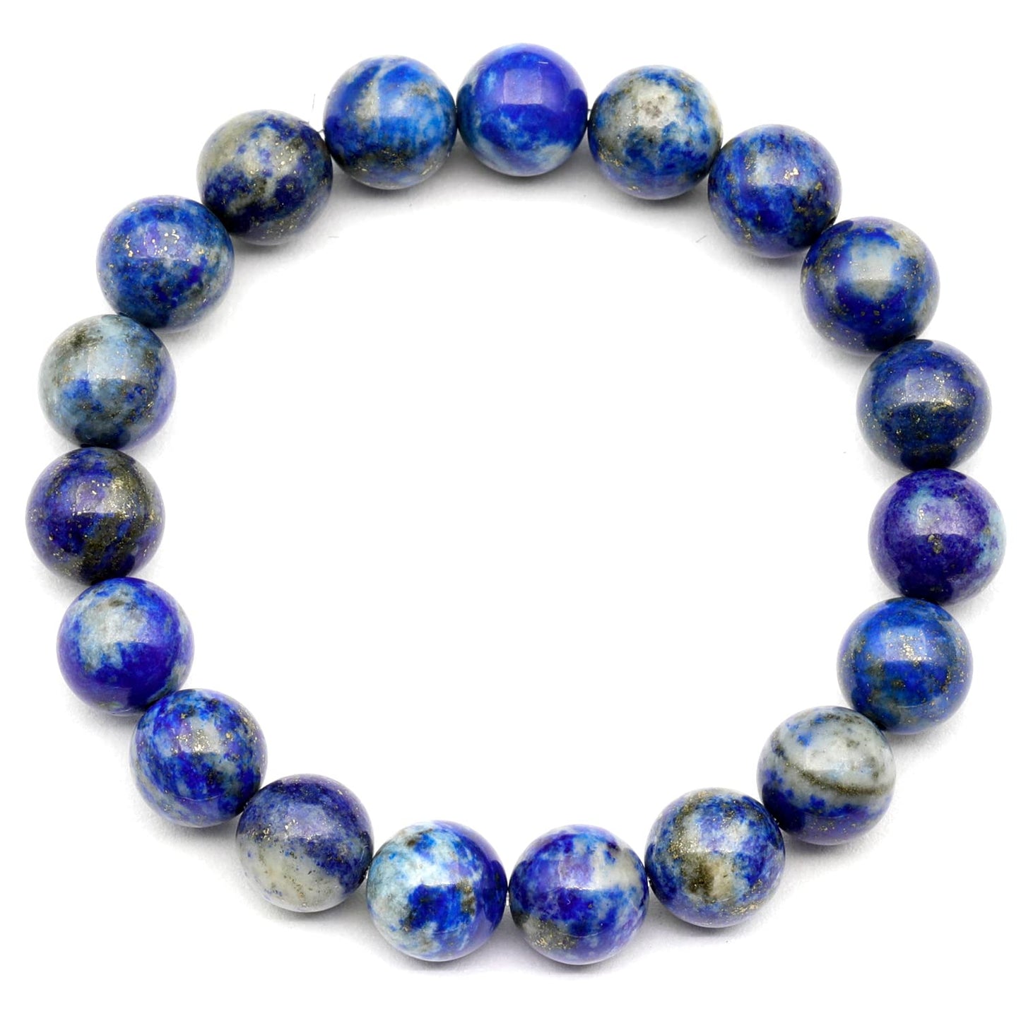ElisaJewelryArt Lapis Lazuli Beaded Stretch Bracelet for Men & Women | Handmade Natural Stone Jewelry with 8mm Lapis Lazuli Beads | Sagittarius Zodiac Chakra Elastic Bracelet | Wisdom Truth Gift