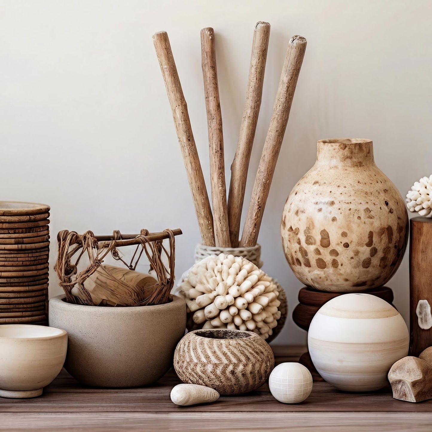 Novabright 4 Pcs 3 ft Driftwood Poles, Natural Drift Wood Decor for Home, Unique Hand-Picked Natural Wood Pole Crafts for Vases Macrame Wedding Venue Home Decor, Coastal Rustic Farmhouse Country