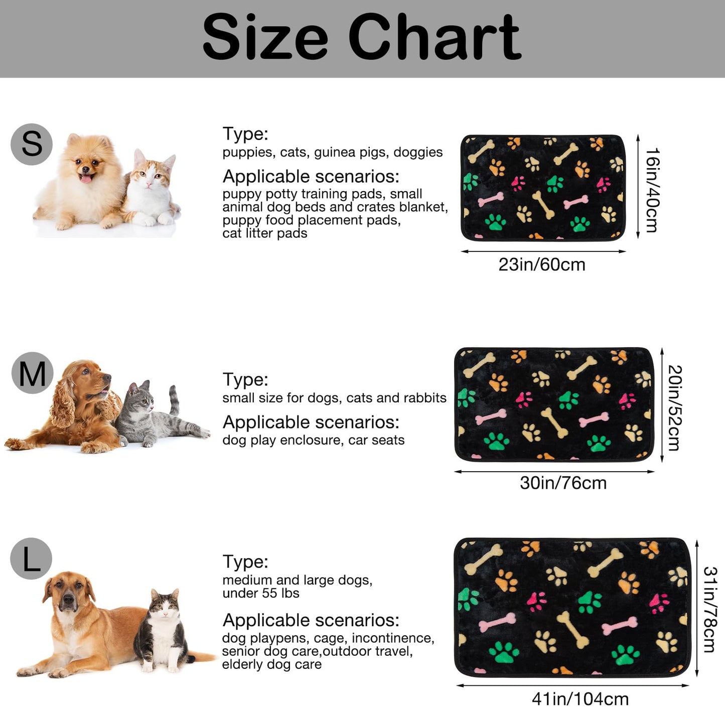 Dono 1 Pack 6 Dog&Cat Blanket, Soft Fluffy Fleece Puppy Blanket for Small Medium Large Dogs Girl, Pink Paw Print Puppy Dog Cat Warm Sleep Mat Blankets Essentials for Dogs
