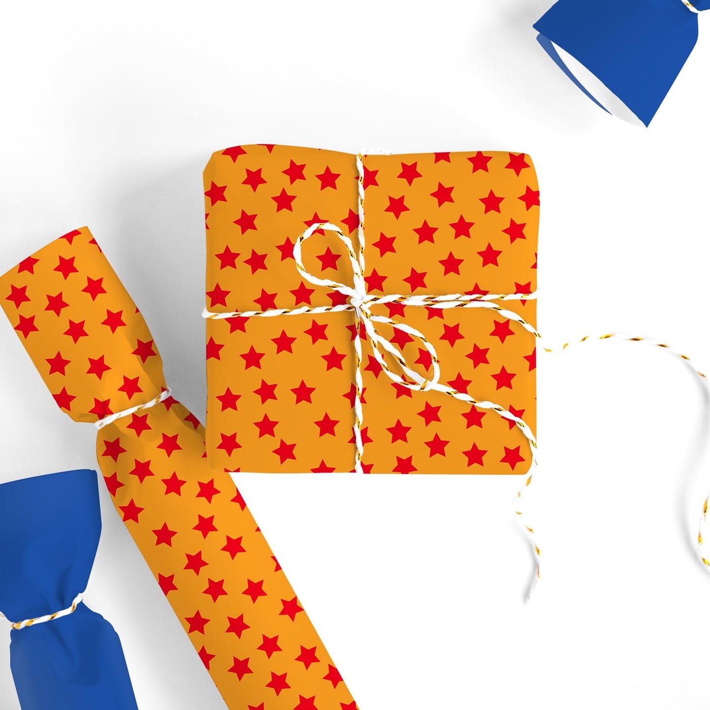 JarThenaAMCS Anime Theme Wrapping Paper -Mini Roll- 17 Inch x 32.8Ft Blue Orange Star Gift Wrap Art Paper for Cartoon Animation Birthday Baby Shower Supplies