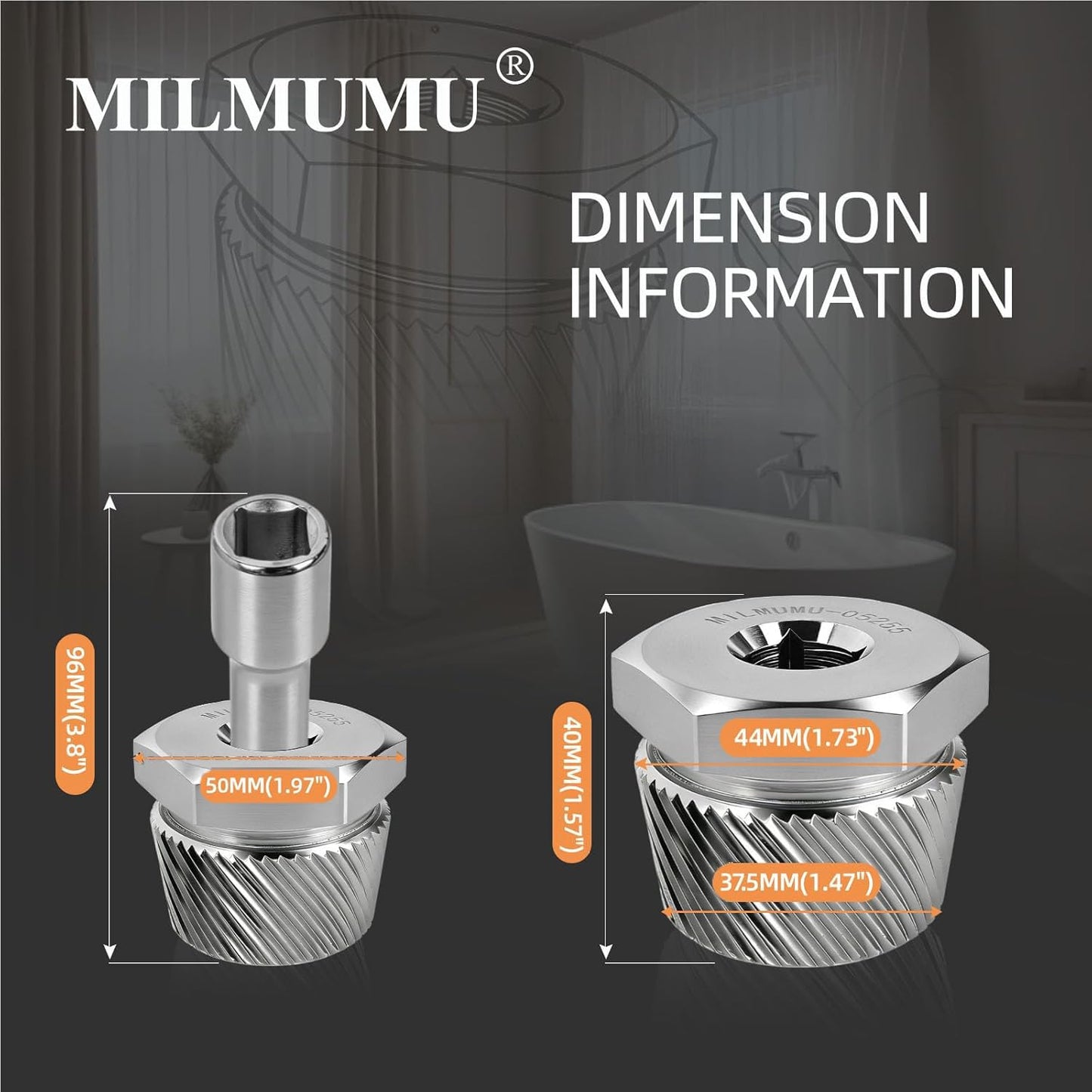 1.5" Tub Drain Extractor Removes Old Broken Stubborn and Rusted Drains with Ease Strong Grab Plumbing and Rusted Drains with Ease Strong Grab Plumbing（ M05255 1.5")-1PACK