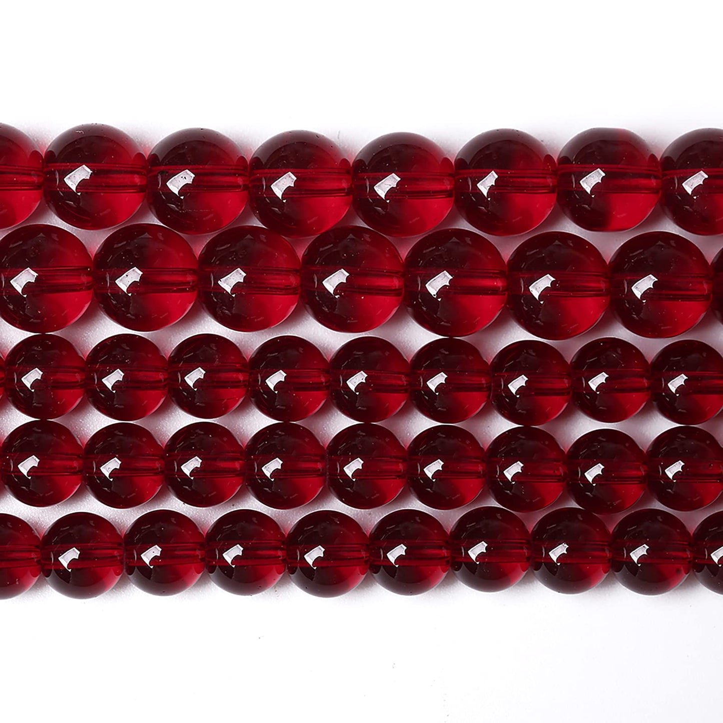 4MM 90PCS Garnet Red Glass Crystal Spacer Loose Beads for Jewelry Making DIY Bracelet 15 Inches 1 Strand