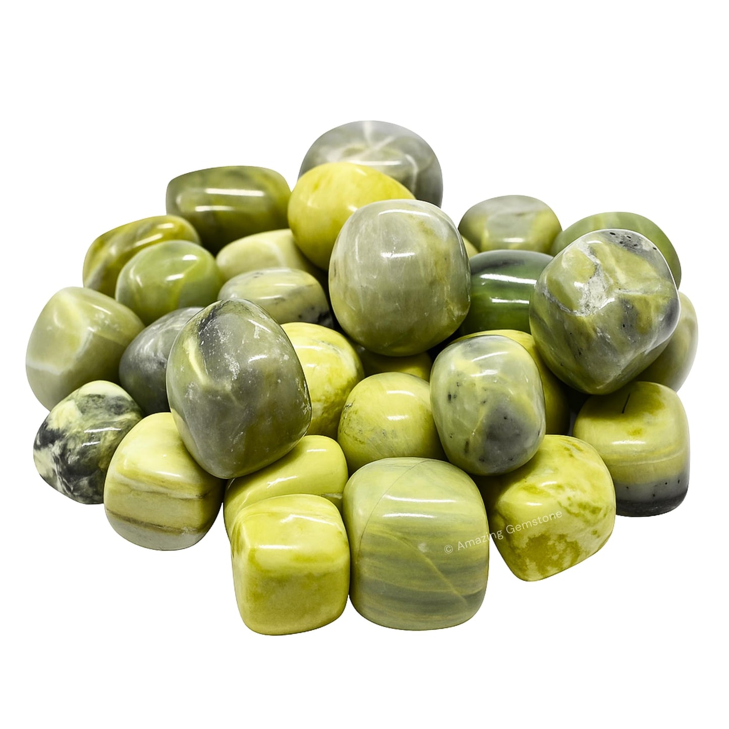 Amazing Gemstone Serpentine Crystals and Healing Stones Tumbled - 1oz Serpentine Stone Gem Stones,Natural Healing Stones for Energy Balance,Stress Relief - Premium Polished Gems Rocks for Meditation