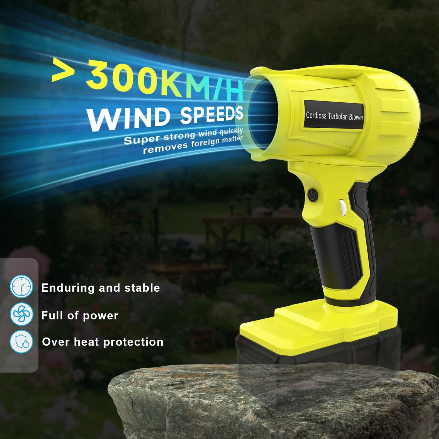 Powerful Leaf Blower 21V 130000RPM, Lightweight Handheld Electric Leaf Blower with 2 Speed Modes for Yard, Garden, Lawn Care, Car Drying, Leaves and Dust (Batteries not Included)