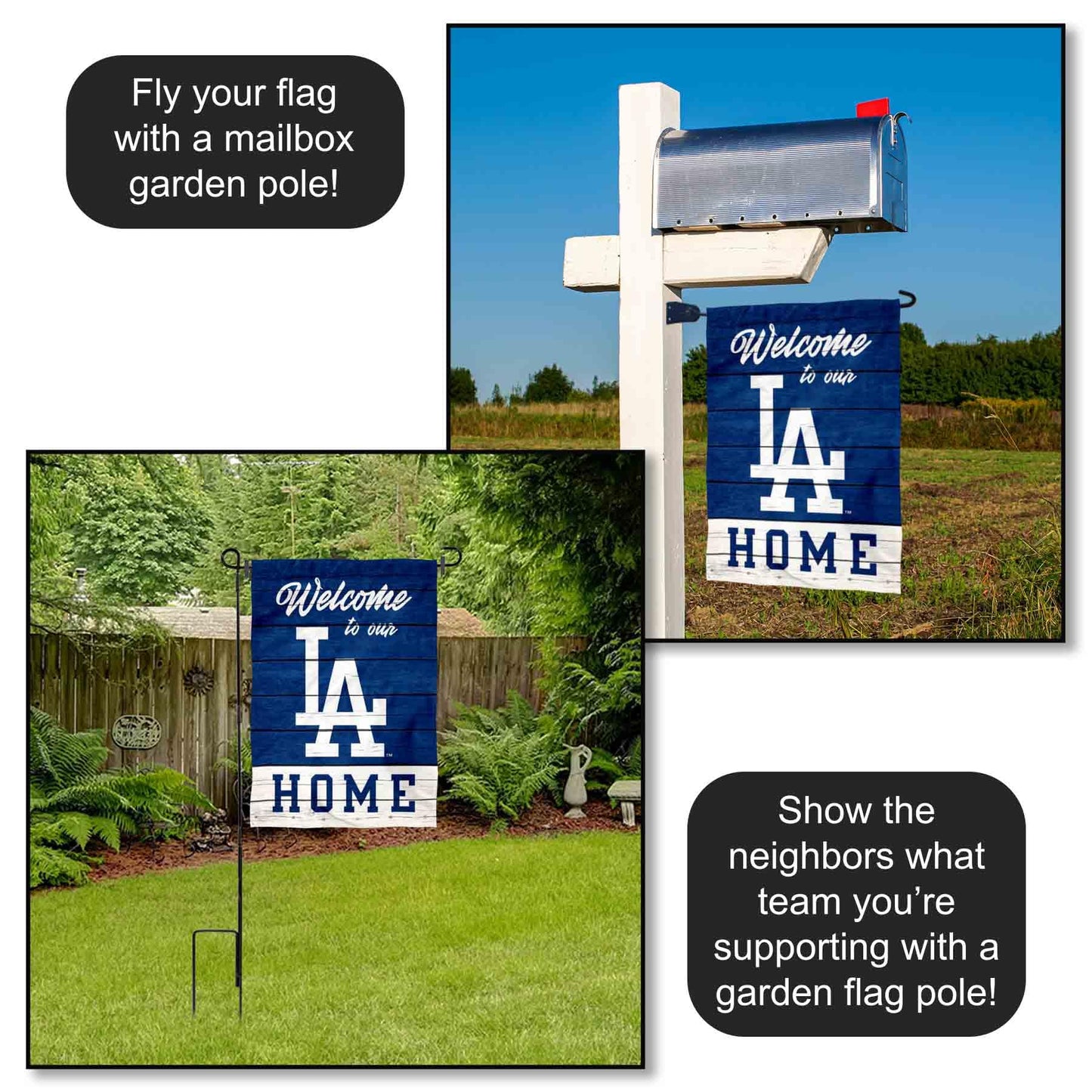 Los Angeles Dodgers Welcome To Our Home Double Sided Garden Flag