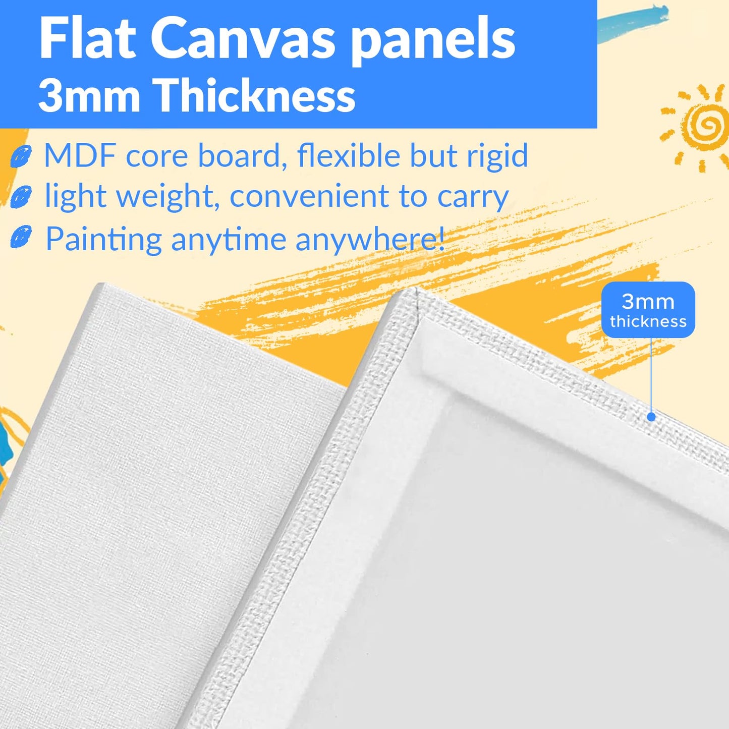 56 Pack 8x10 Inch Canvas Boards for Painting Bulk, Kids Art Novices Blank Canvases for Painting, Gesso Primed Acid-Free 100% Cotton Canvas Panels for Acrylic Oil Watercolor Tempera Paint