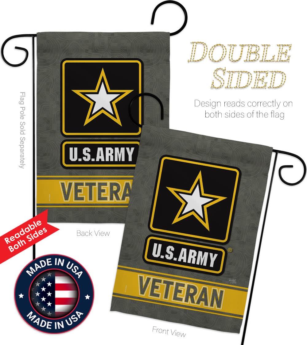 US Army Veteran Garden Flag - Armed Forces Rangers United State American Military Retire Official - House Decoration Banner Small Yard Gift Double-Sided Made in USA 13 X 18.5