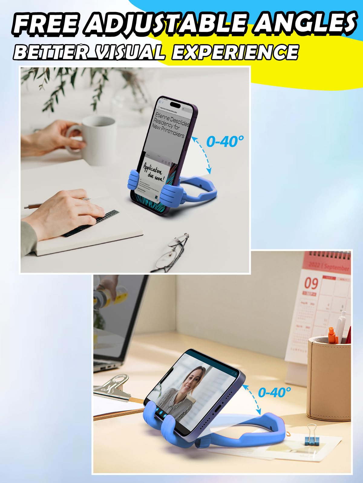 Gifts for Teens Boys Girls Mom Gift for Mothers Day Cell Phone Stand: Upgrade Adjustable Thumbs Up Lazy Phone Holder for Desk Fun Birthday Gifts for Grandma Nana Aunt Adults Husband from Daughter Son