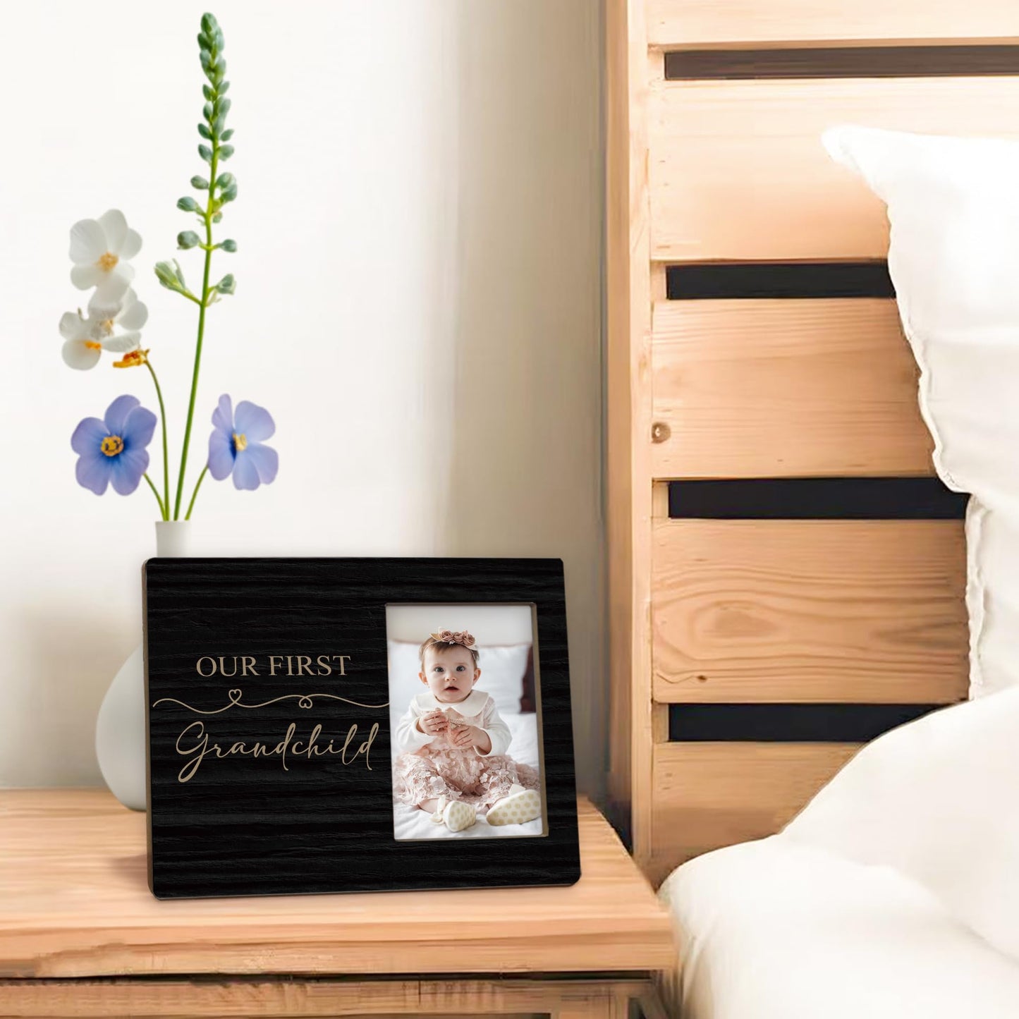 Beliran First Grandchild Picture Frames 4x6, First Time Grandparents Gifts Photo Frame, New Baby Gifts for Grandparents Grandma Grandpa, New Grandparent Gift Picture Photo Frame for Home Decor(Black)