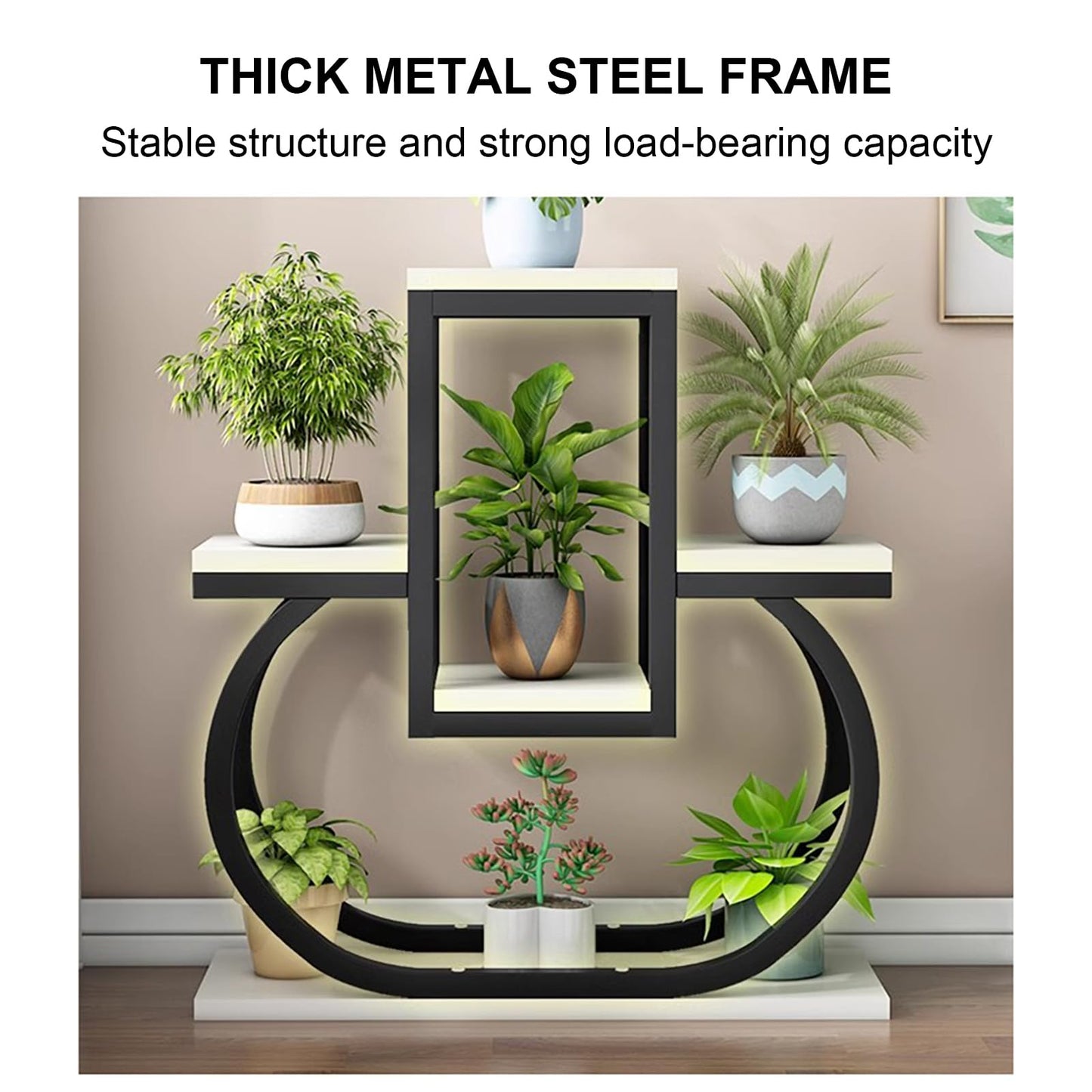 DJVHSRI 4-Tier Iron Flower Stand - Heart-Shaped Indoor Plant Display Rack Corner Storage for Garden Balcony and Courtyard - Stylish Metal Flower Pot Holder,1