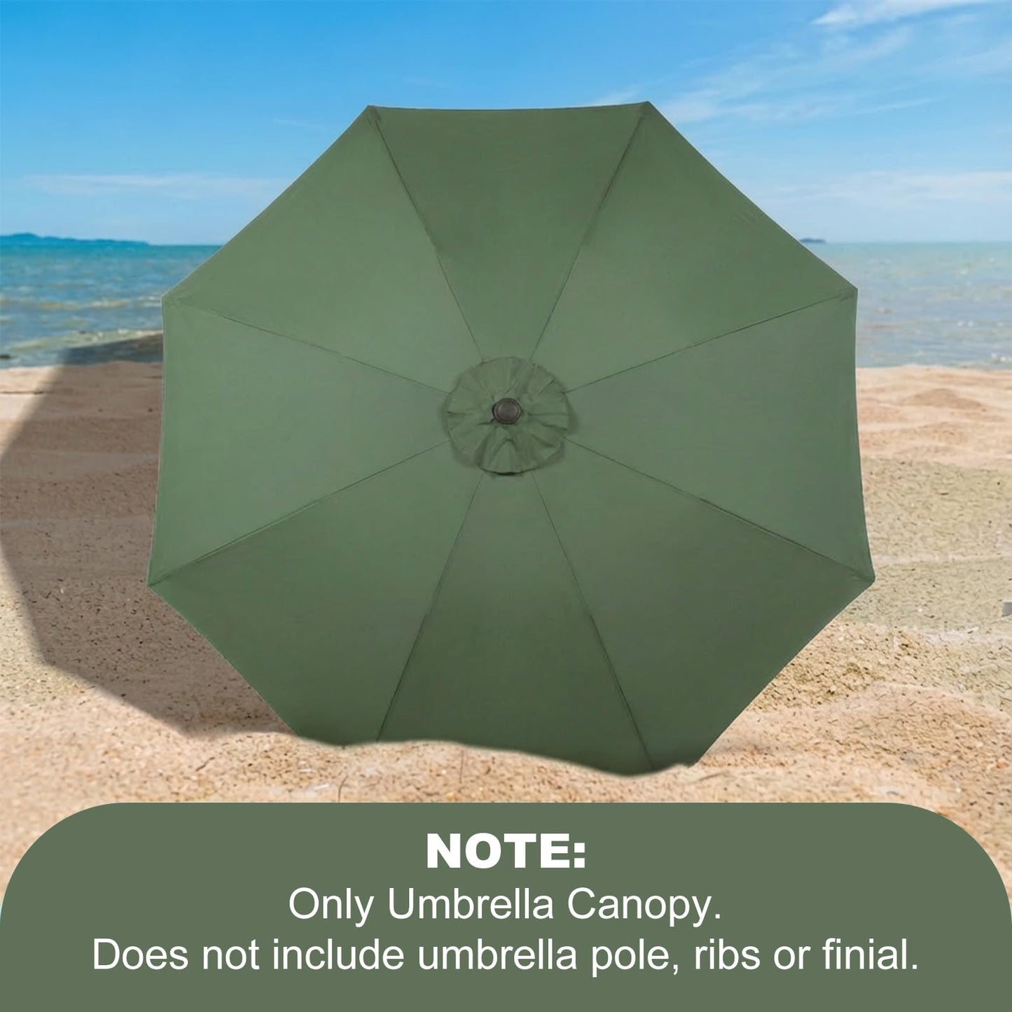 BPS Patio Umbrella Replacement Canopy for 9 ft 8 Ribs Table Umbrella, Outdoor Umbrella Replacement for Market Parasol, Olive Grove Canopy Only
