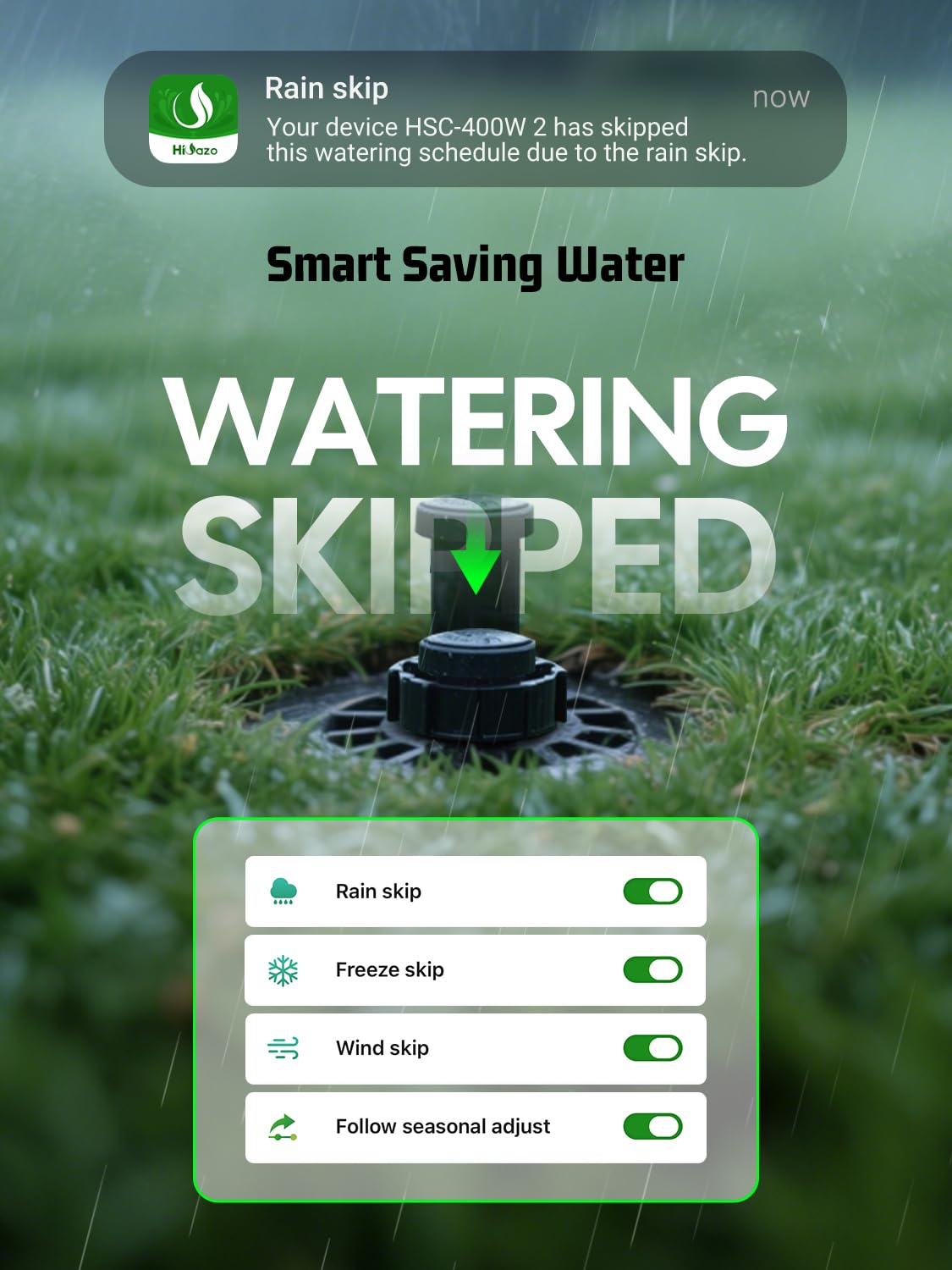 Outdoor Smart Sprinkler Controller with Protector, WiFi Irrigation Controller Easy Use App Enabled, 16 Zones + 16 Plans, Save Water Auto Skip Rain, Freeze & Wind, 10 Minutes Install