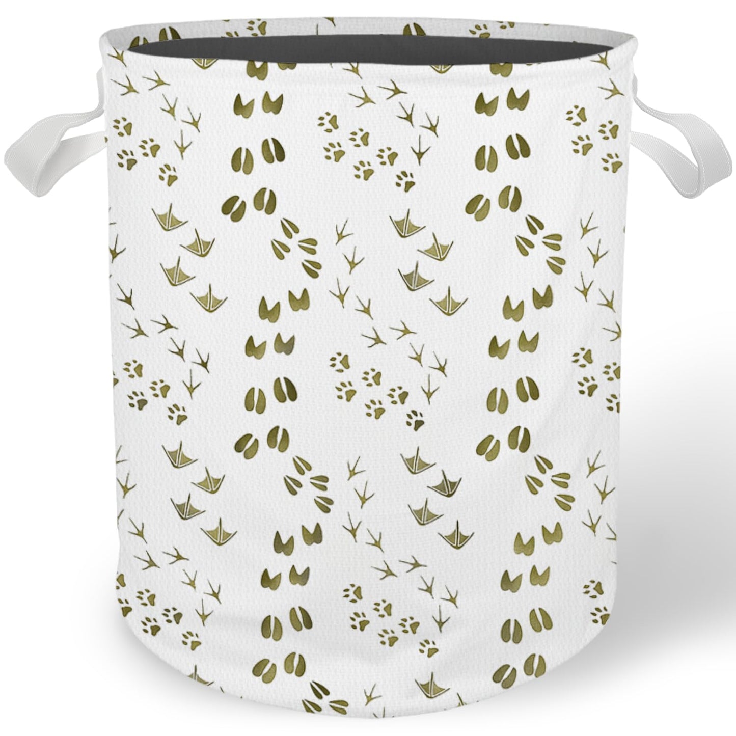Cilrii Animal Footprints Nursery Laundry Basket, Forest Animal Track Laundry Basket Hamper Waterproof Collapsible Clothes Toys Storage Bin for Bedroom Bathroom Kids Room, Toybox for Boys Girls