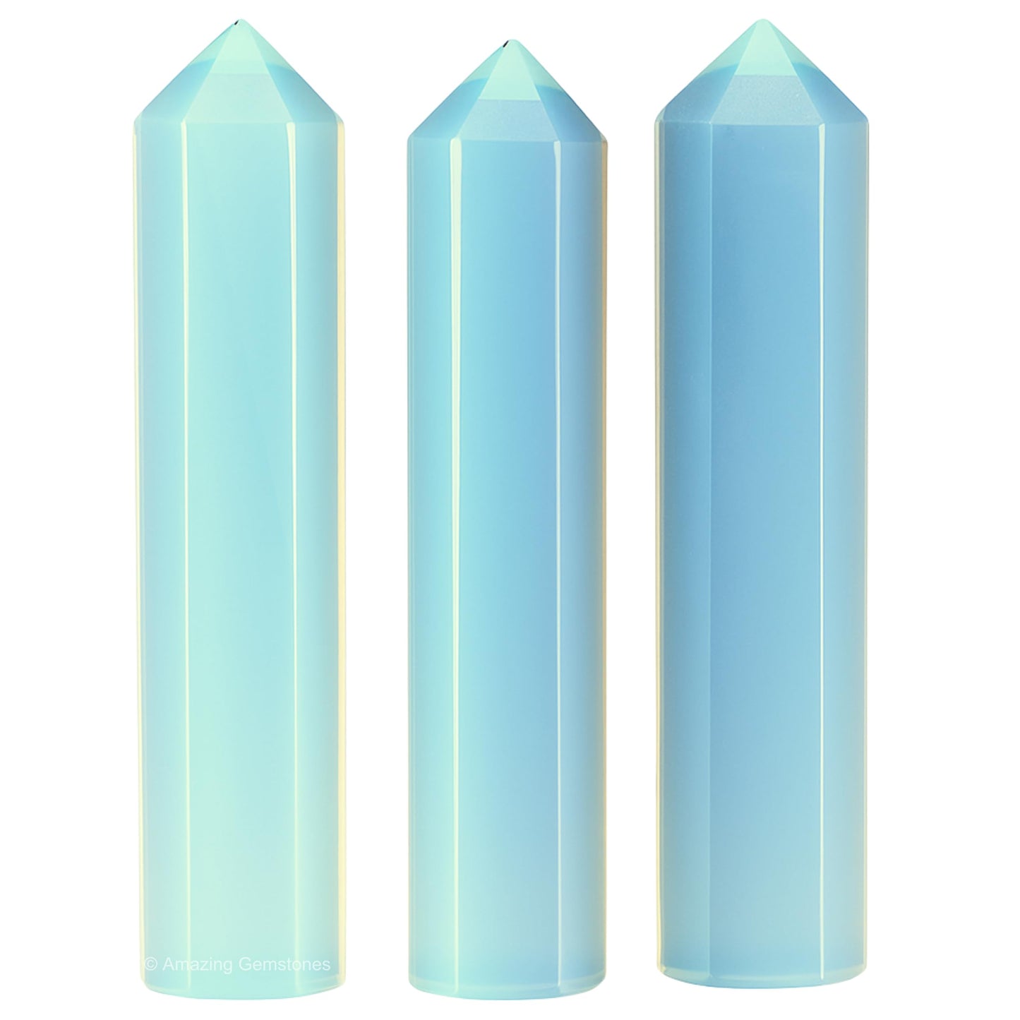 Amazing Gemstone Opalite Crystal Points Bulk Healing Crystals and Stones - Pack of 3 Single Terminated Healing Wand Point Bulk Crystals for Crafts, Crystal Grid, DIY Work - Premium Crystals