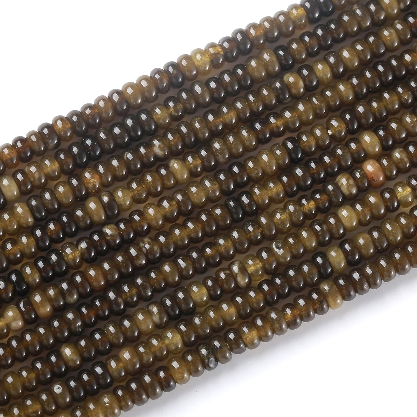 150PCS 2x4mm Natural Green Tourmaline Jades Stone Rondelle Beads Abacus Disk Stone Beads Round Loose Spacer Gemstone for DIY Bracelet Necklace Jewelry Making