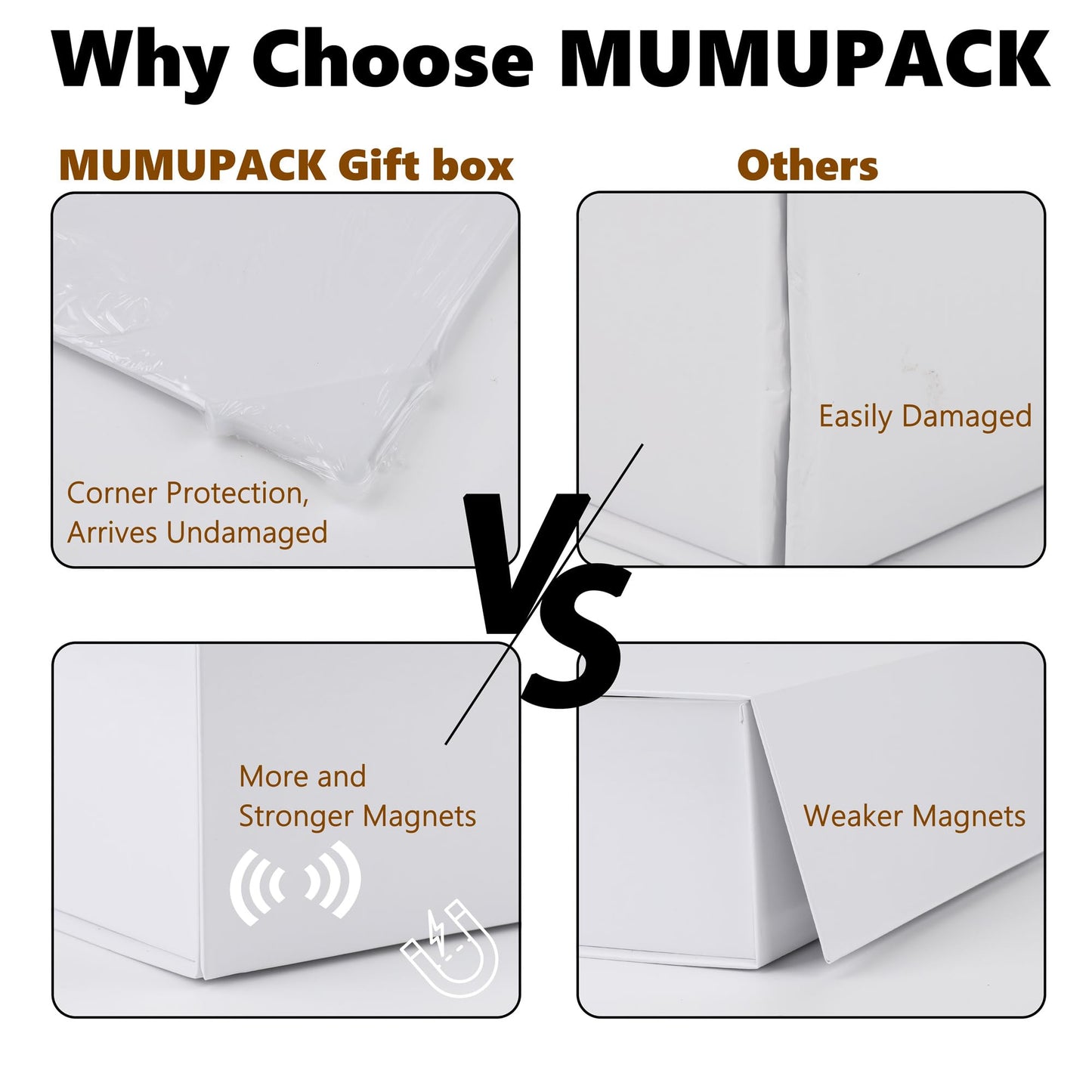 MUMUPACK 15 Pack Magnetic Gift Box With Lid 9.5x6x3,Black Gift Boxes Bulk,Luxury Bridesmaid Proposal Box,Small Magnetic Closure Box Boxes For Presents,Wedding,Business