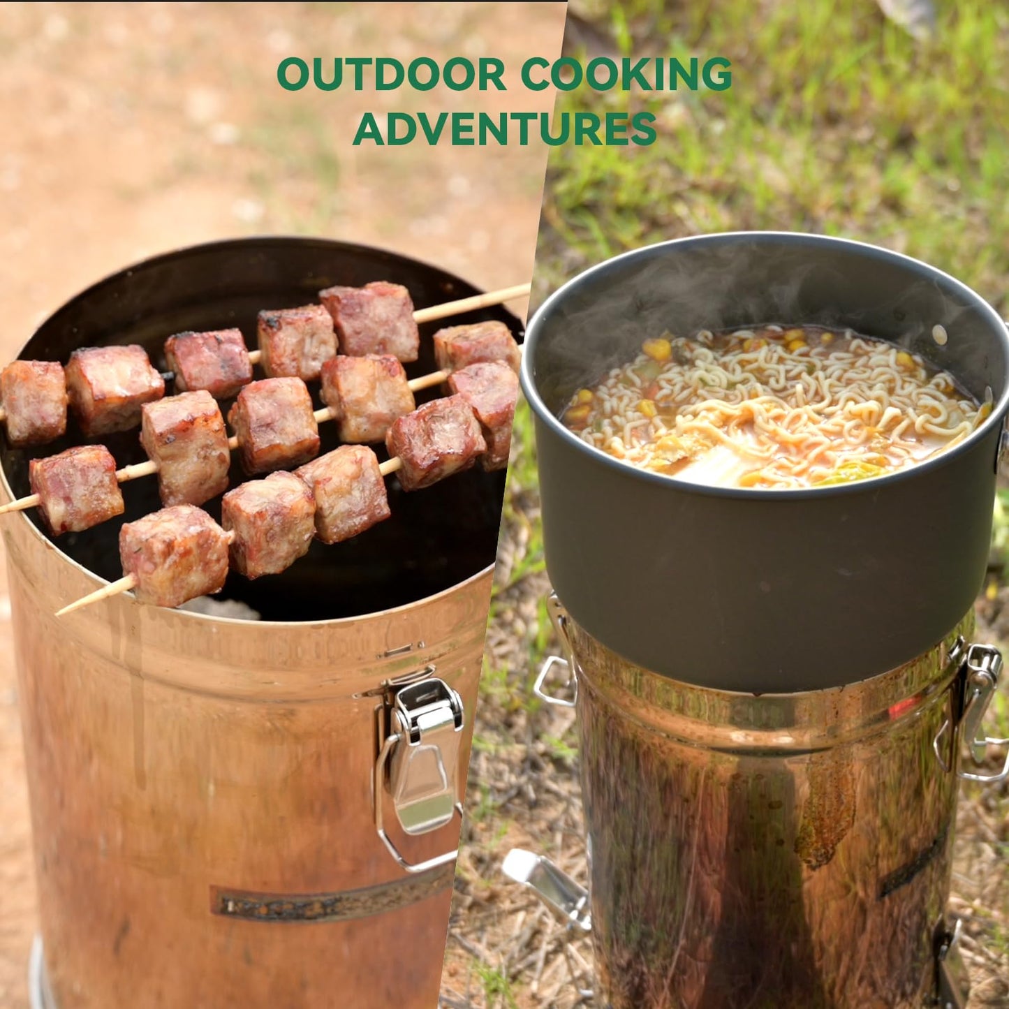 mocampro Stainless Steel Charcoal Chimney Starter | BBQ Chimney Starter for Charcoal Grill and Barbecues, Compact Outdoor Cooking BBQ Tools Accessories