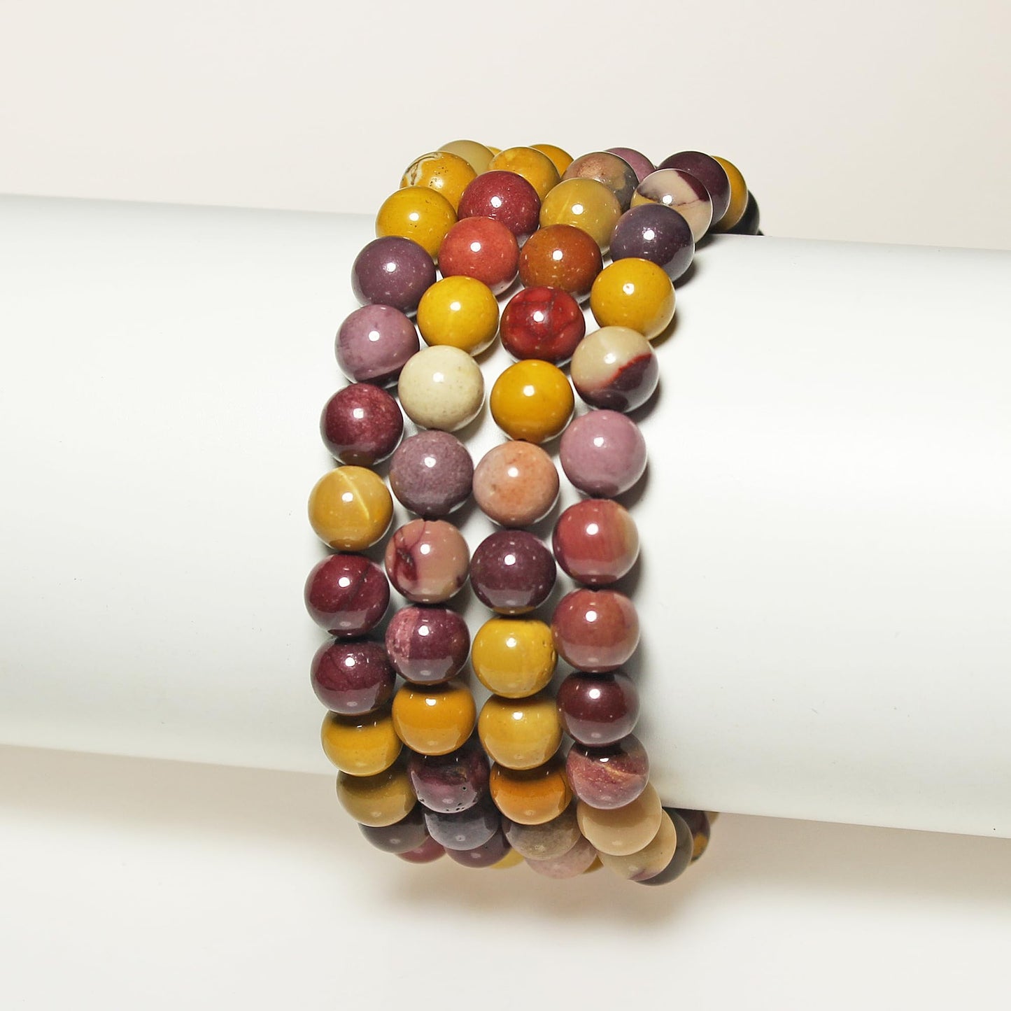 MJDCB Natural Stone Beads Moonkaite Jasper Egg Huangshi Round Loose Beads for Jewelry Making DIY Bracelet Necklace (10mm)