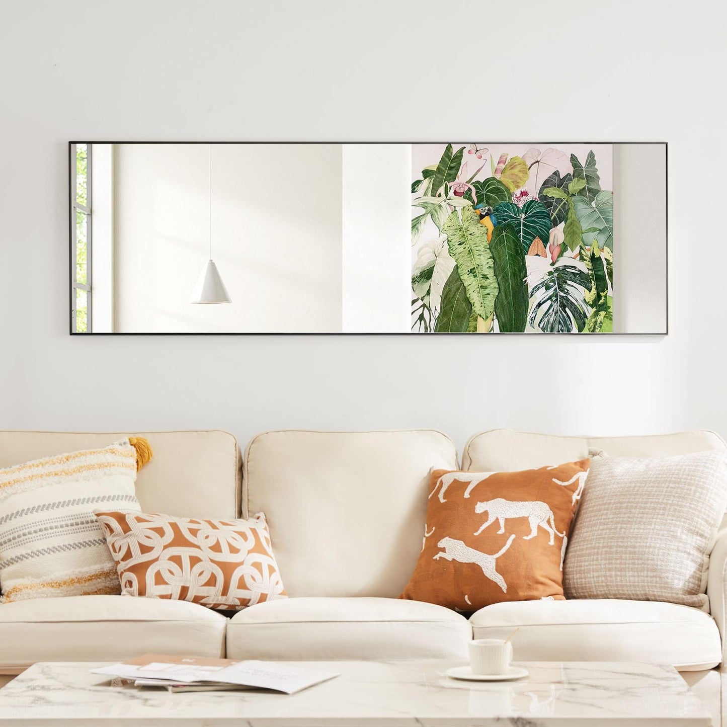OLIXIS Black Full Length Mirror 60"x16" for Bedroom, Full Body Mirror with Stand, Hanging or Leaning for Wall, Aluminum Alloy Thin Frame Floor Standing for Living Room, Long