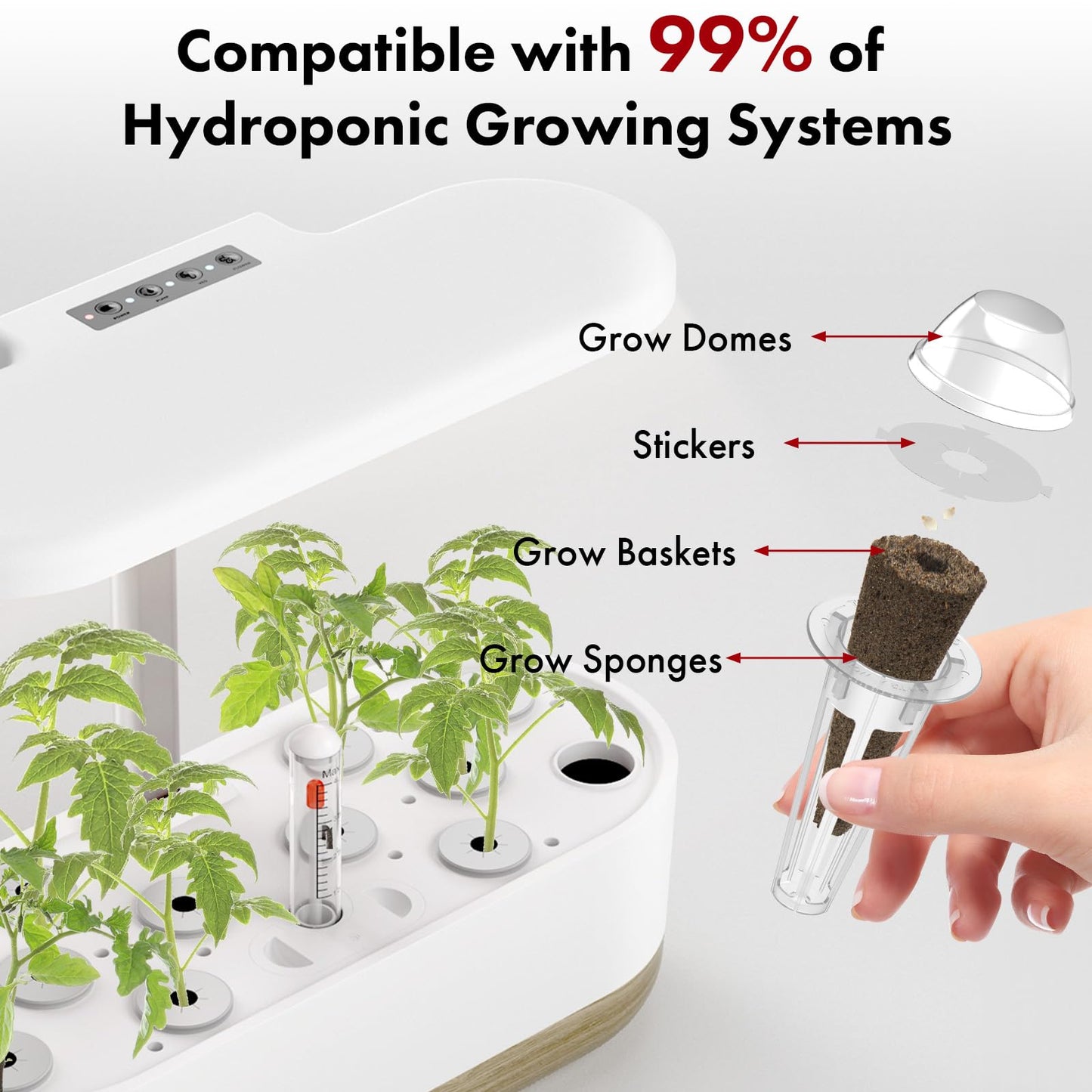 Strawberry Seed Pods for AeroGarden, Ahopegarden, iDOO Hydroponics Growing System, 350 Seeds+ Germination Including Red Cherry Tomato Golden Cherry Tomato, White Strawberry, Red Strawberry (7-Pods)