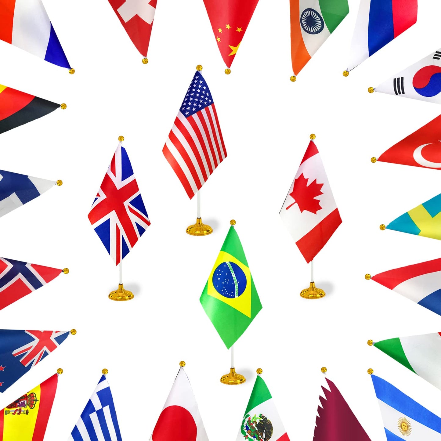 WXTWK 50 Pack Countries Flag World National Table Flag Small Mini Country Desk Flags With Stand Base,For Country Cup Sports Events Grand Opening Party Festival Decorations