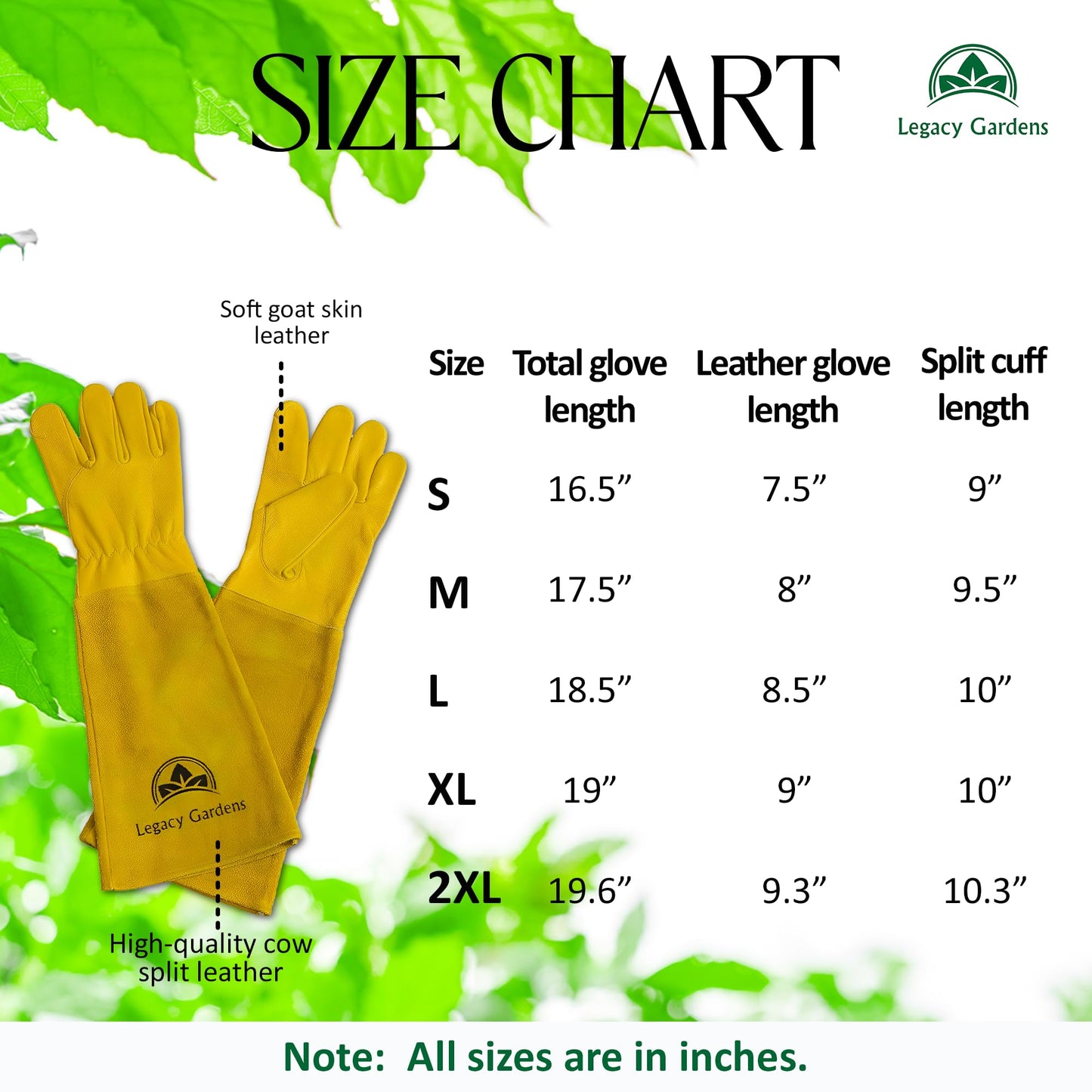 Leather Gardening Gloves for Women & Men, Long Garden Gloves, Cowhide Gauntlet Rose Pruning Thorn Resistant, Forearm Protection, Large, yellow
