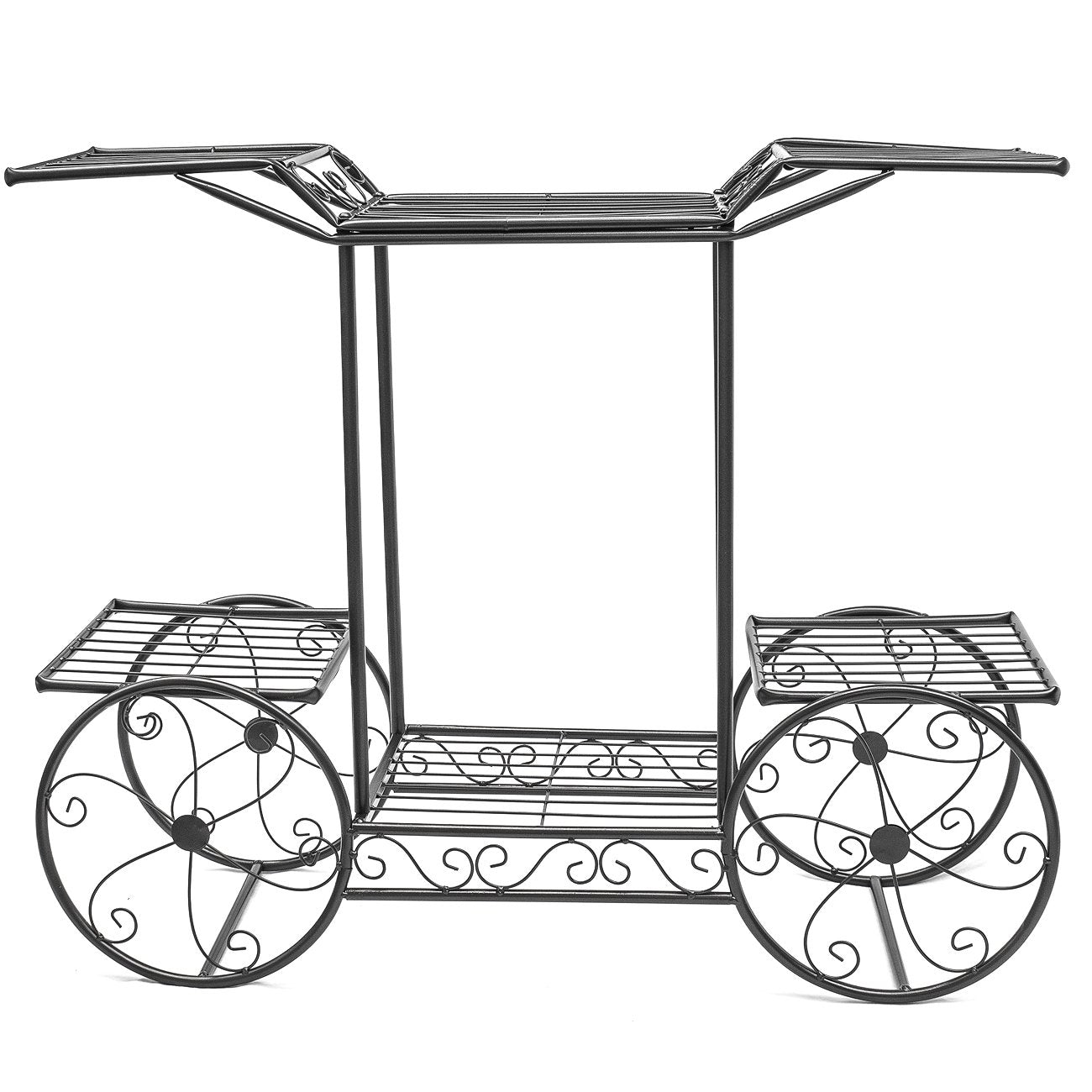 Sorbus® Garden Cart Stand & Flower Pot Plant Holder Display Rack, 6 Tiers, Parisian Style - Perfect for Home, Garden, Patio (Black)