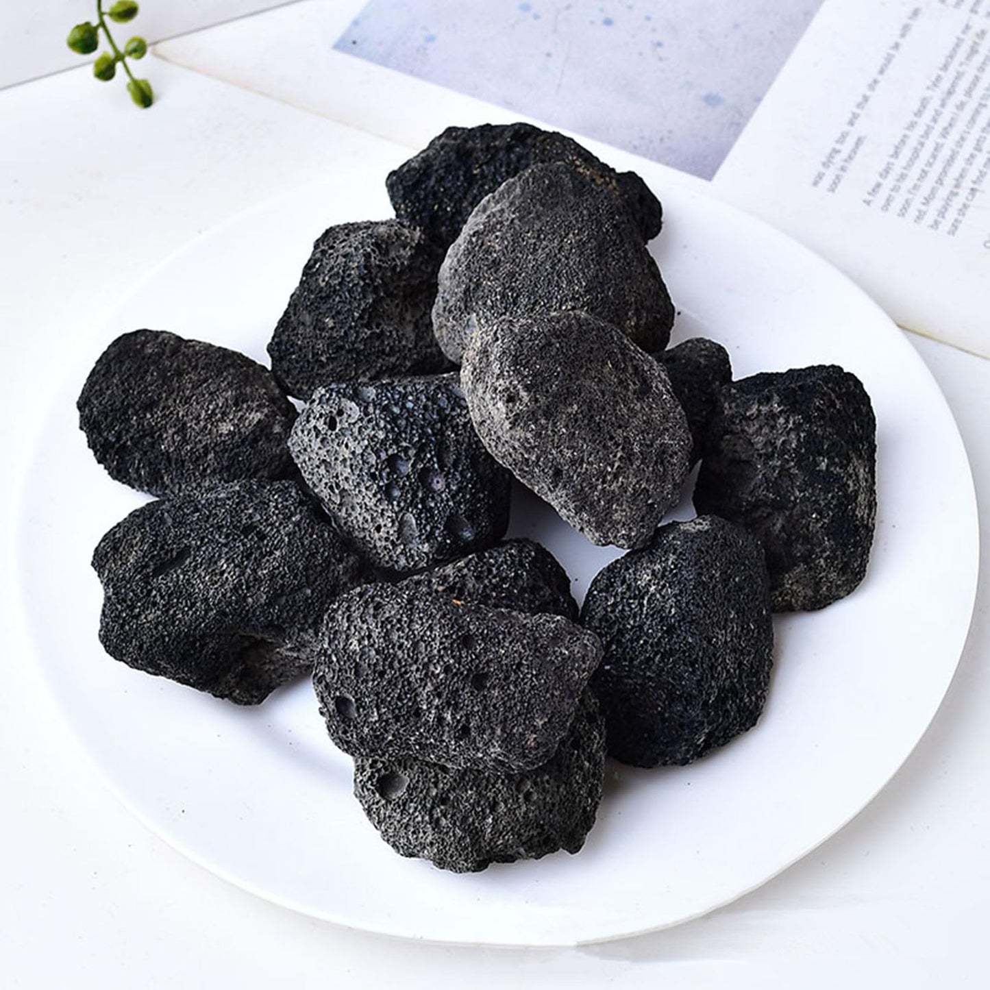 Lava Rock Raw Crystals Healing Crystals Natural Rough Stones 1.2-2" for Tumbling, Fountain Rocks, Yoga, Meditation, Polishin, Gift 25