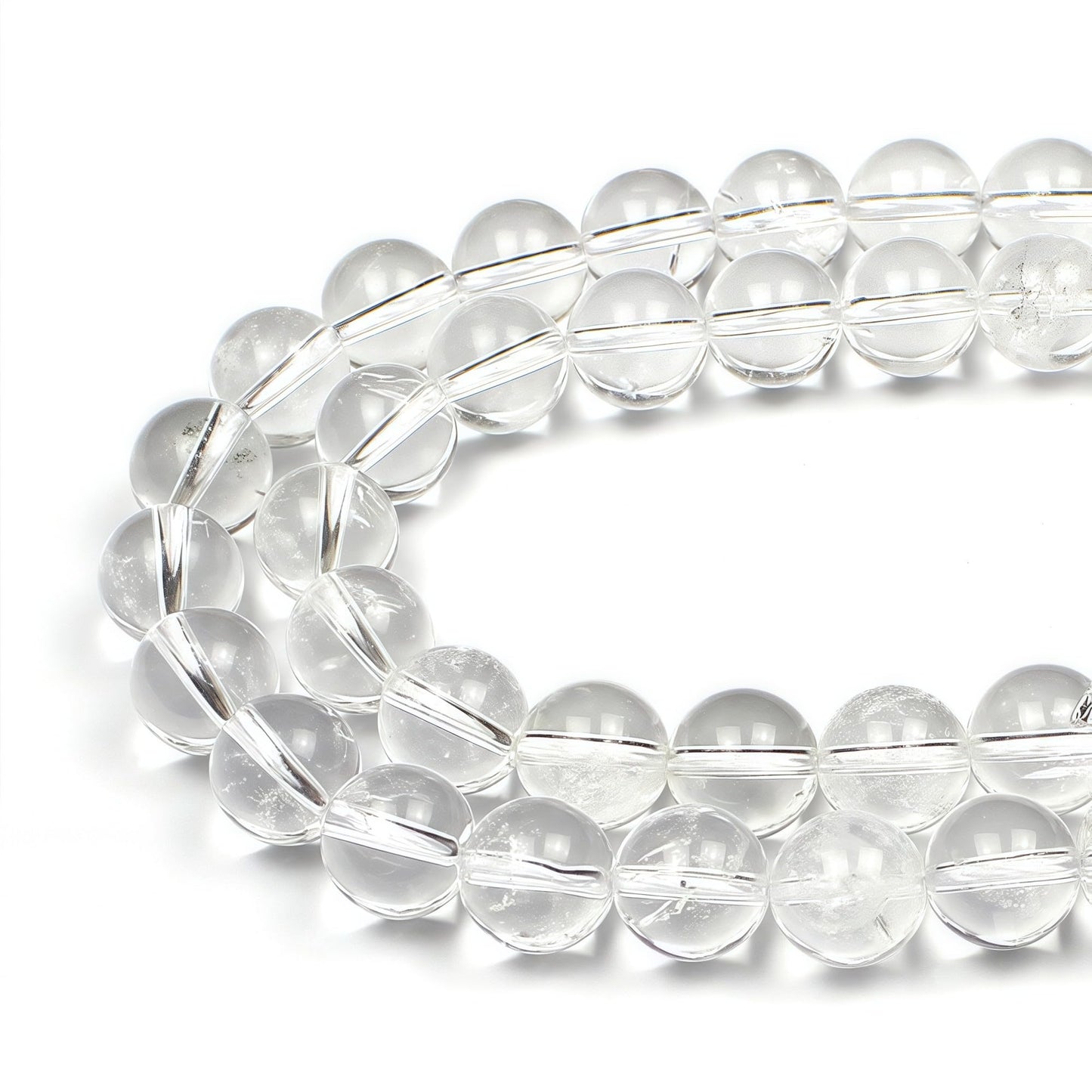 MJDCB 7A Natural White Clear Quartz Round Beads Gemstone Beads for DIY Necklace Bracelat Jewelry Making Strand 15" (6mm)
