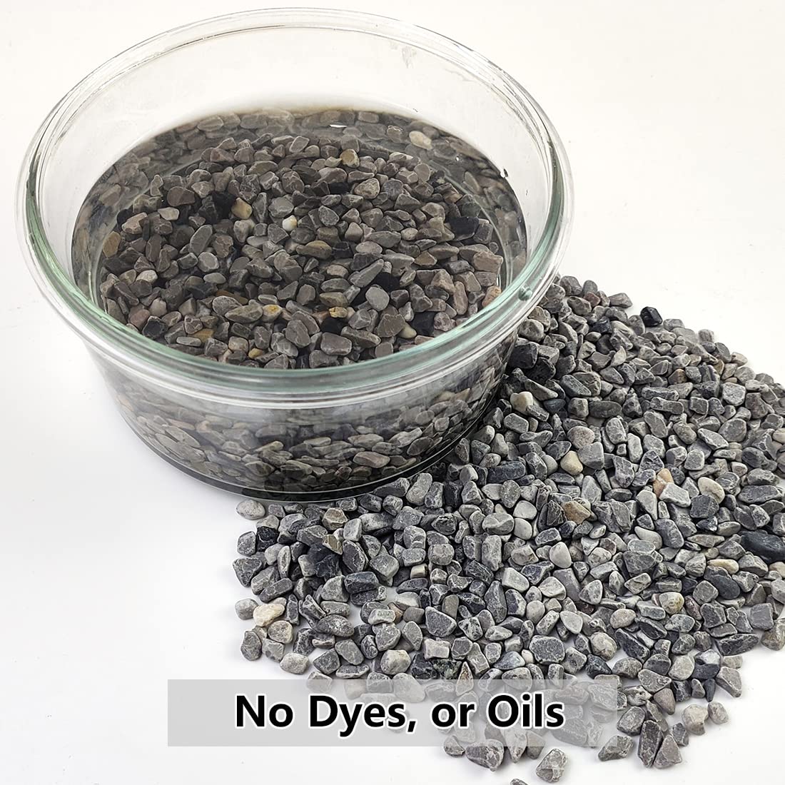 YISZM 2LB Succulent and Cactus Gravel Pebbles, 1/5 Inch Natural Decorative Polished Stones, River Rocks for Plants, Vases, Aquariums, Terrarium and Outdoor Gardening,Grey