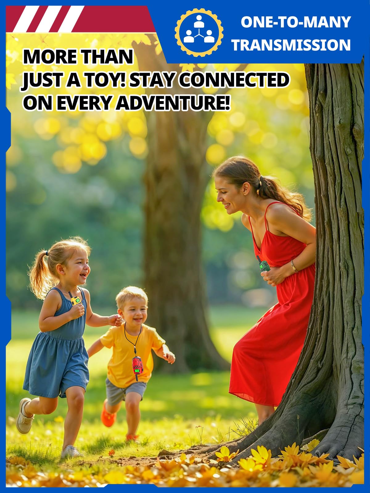 Inspireyes Walkie Talkies for Kids Rechargeable, Long Range 2 Way Radio, Outdoor Camping Games Toy Birthday Xmas Gift for Boys Age 7-12, 2 Pack