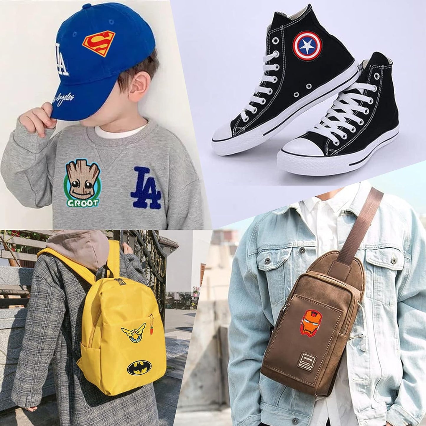20Pcs Cute Anime Iron On Patches Embroidery Patches, Sew on Iron on Applique Embroidered Patches for Hats, Backpacks,Shirt,Shoes