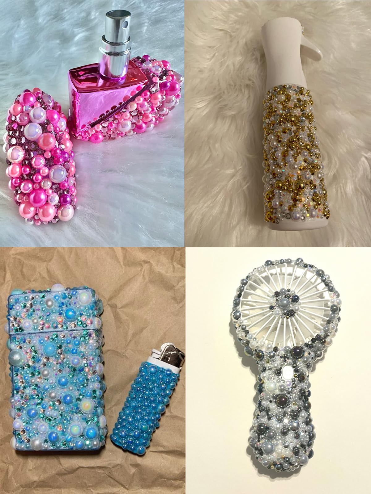 Rhinova 100g Mix Pearls and Rhinestones for Crafting, Sizes Range 3mm-10mm Pearl Beads for Bedazzler Rhinestones for Bedazzling Pearls for Crafting Sock Charms Nail Shoe Mugs (Regal Turquoise Mix)
