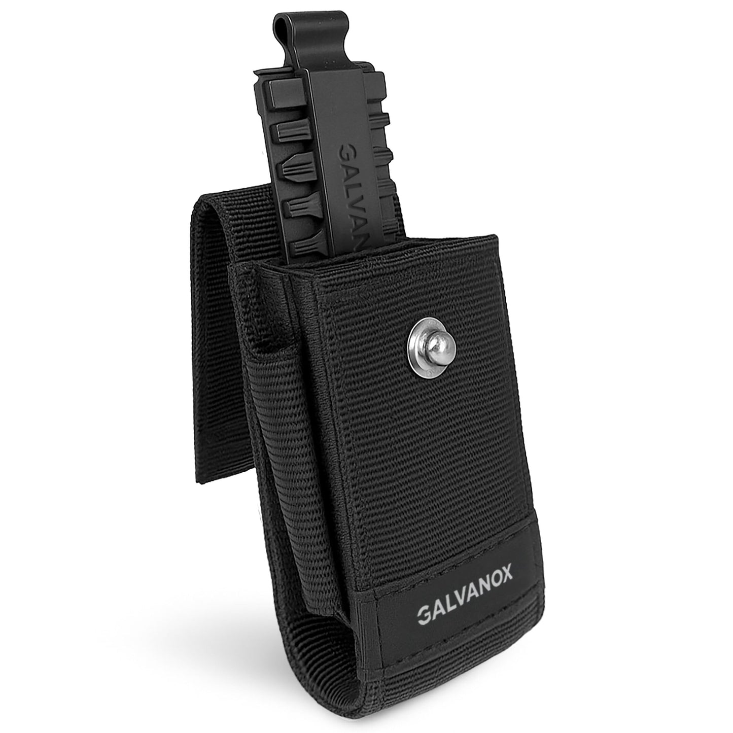 Galvanox Nylon Sheath for Multi-Tools with 21 Flat End Screwdriver Bits and Holder - Case Belt Holster Pouch with Pockets and Bit Set Included, Compatible with Leatherman (4" to 4.5")