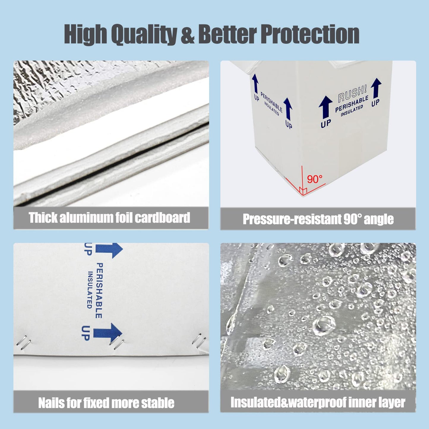 26x11x19" Insulated Shipping Box for Frozen Food, 4 Pack Cold Shipping Boxes Reusable Perishable Shipper Cooler Box for Mailing Double, Insulated Carton with Aluminum Foil Insulated Bag Liner