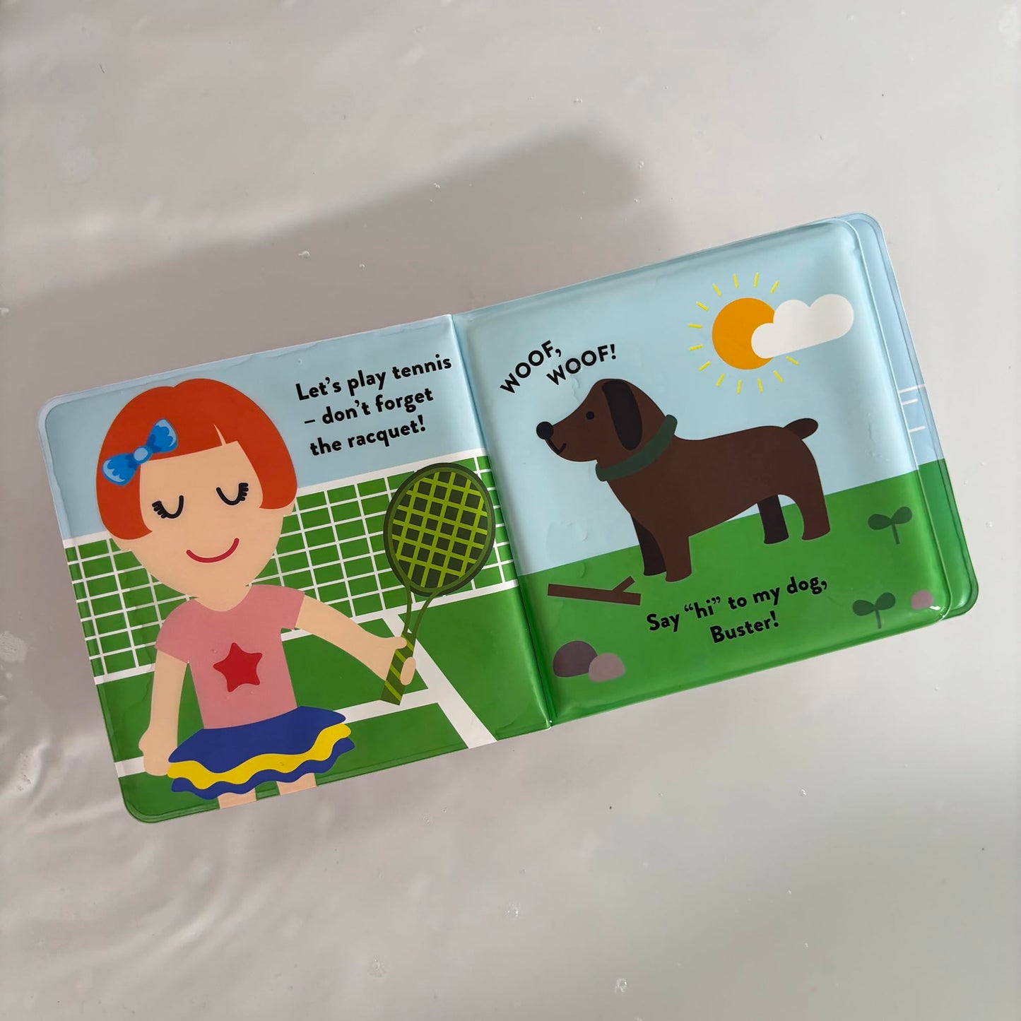 Buddy & Barney: Bath Time: Book & Stickers - Dress Up - Color Changing Book & 17 Foam Pieces, Mix & Match Outfits, Mesh Bag, Water Play Toy, Kids 3+