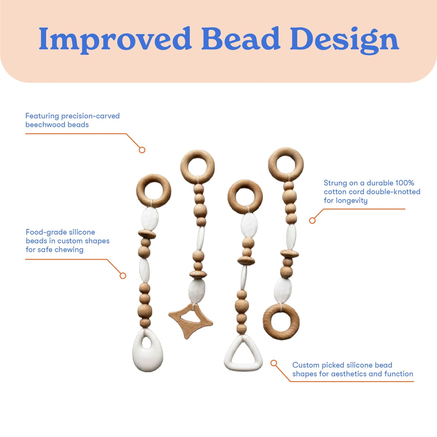 Poppyseed Play Wooden Baby Play Gym | Montessori-Inspired Activity Center with 4 Hanging Toys | Natural Wood & Silicone | Ideal for Tummy Time, Sensory Play & Motor Skill Growth | 0-12 Months