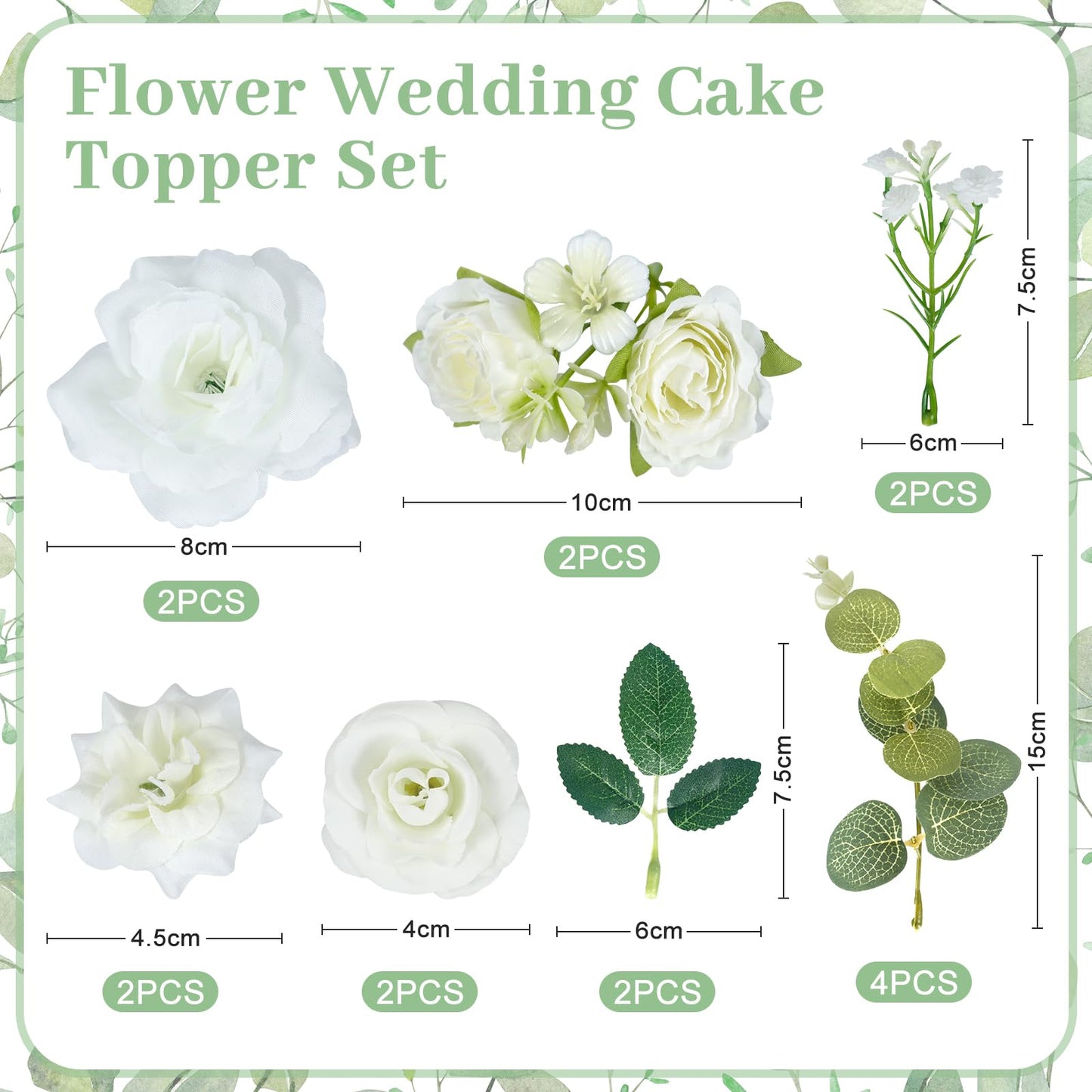 BruinBang Goose Couple Wedding Cake Topper, Handmade Resin Bride & Groom Figurines with Flower Accents for Wedding Bridal Shower Engagement Anniversary, Romantic & Funny Table Centerpiece (22 pcs)