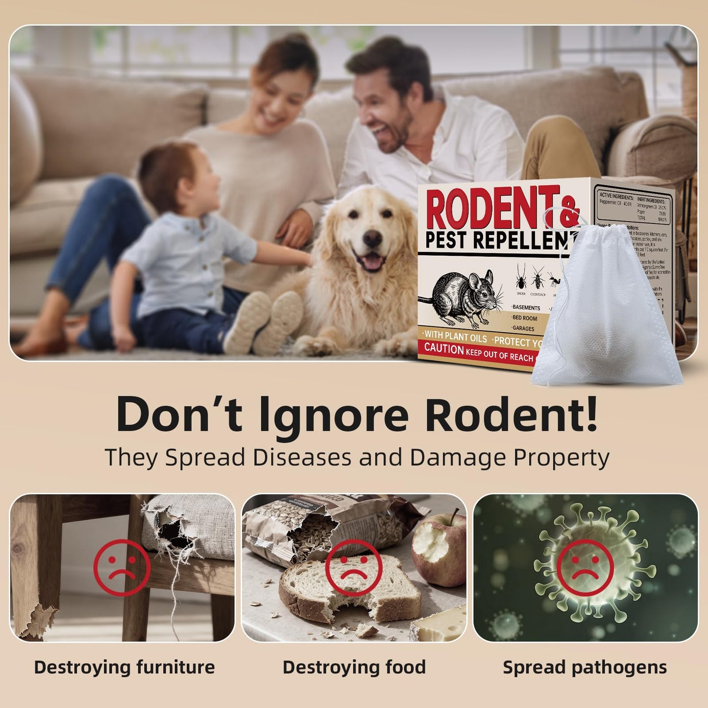 Mouse Repellent 36 Balls, Peppermint Rodent Repellent for Indoor & Outdoor Use, Long-Lasting Safe Mice Deterrent, Natural Effective Moth Balls for Rodent Control for Home, Car & Garden