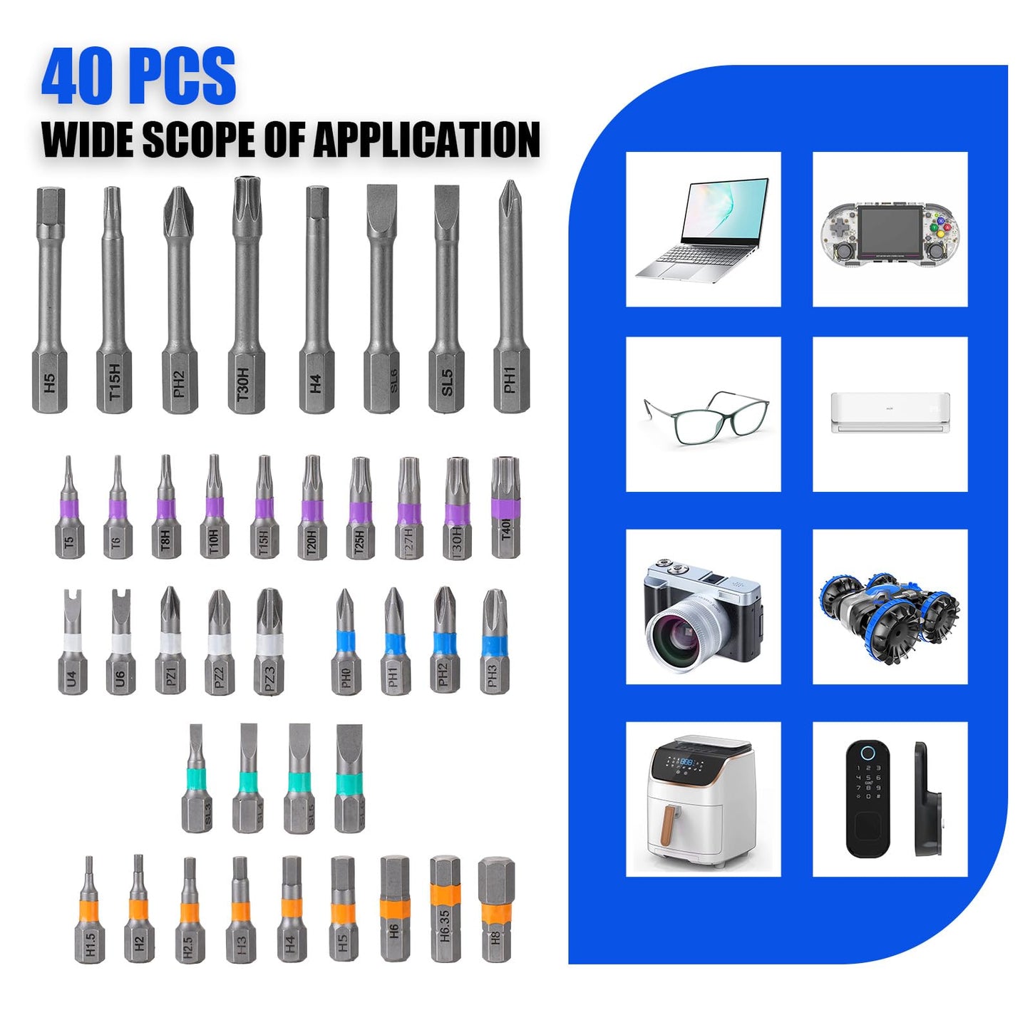 YrouGra 42-in-1 Magnetic Ratcheting Screwdriver Set with T Handle, Multi-Bit Repair Tool Kit for Electronics, Doorbell, Computer, Eyeglass, Furniture, DIY Projects and Home Repair